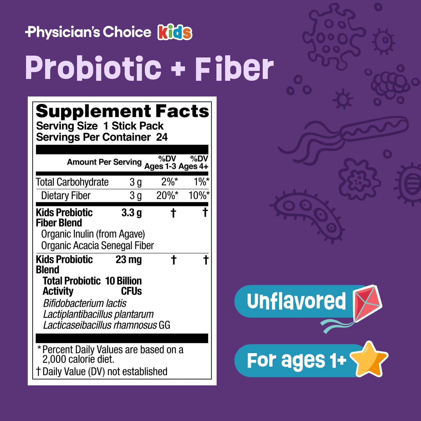 Physician's CHOICE Kids Happy Tummy Bundle Chewable 54 Count