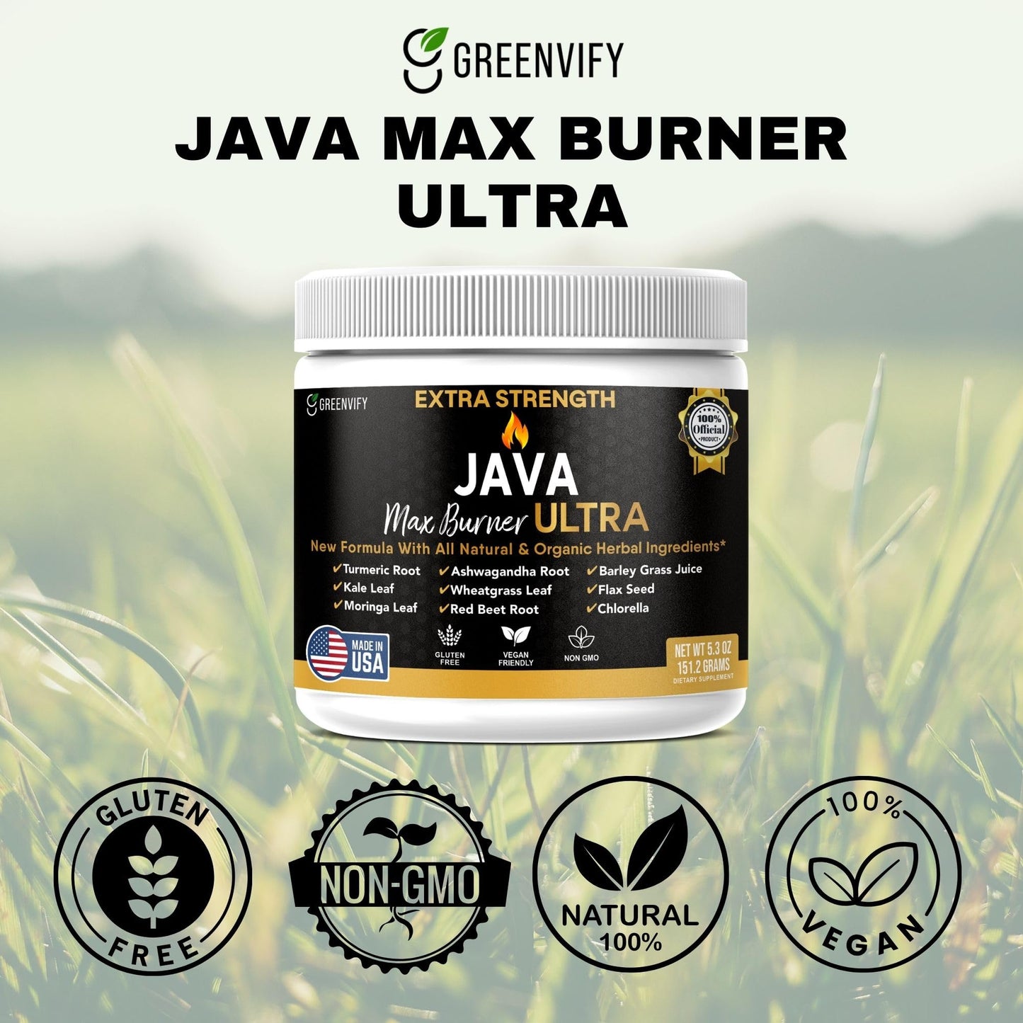 GREENVIFY Java Max Burner Ultra Extra Strength 60 Capsules