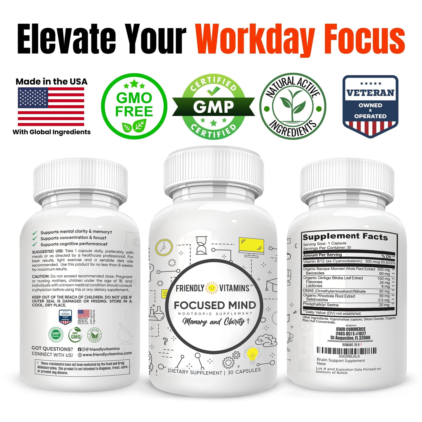 Friendly Vitamins Focused Mind Capsule 30 Count