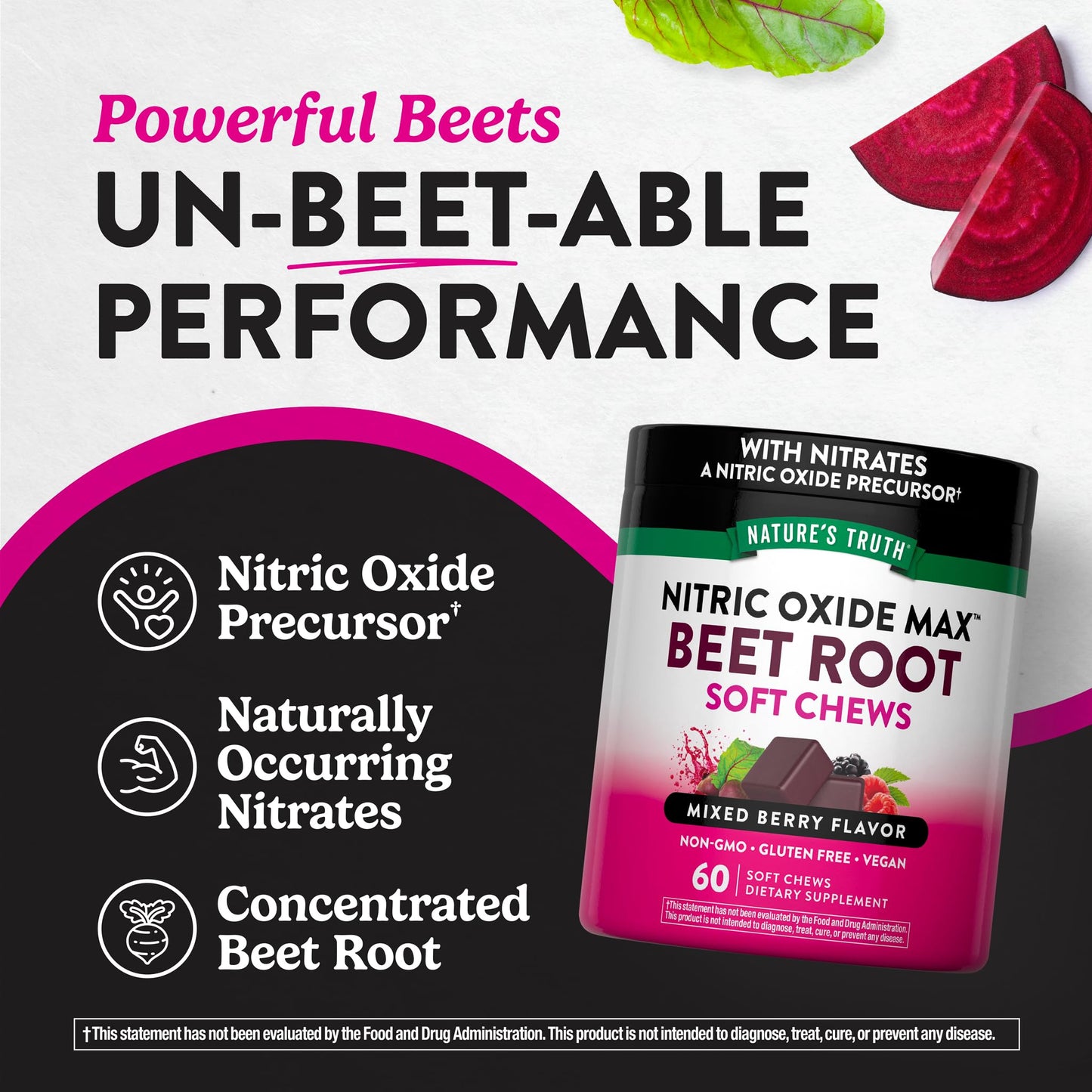 Nature's Truth Beet Root Chews 60 Soft Chews