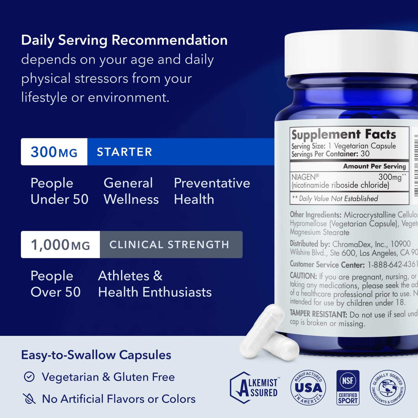 TRU NIAGEN NAD+ NR Capsule 300mg, 60 Capsules