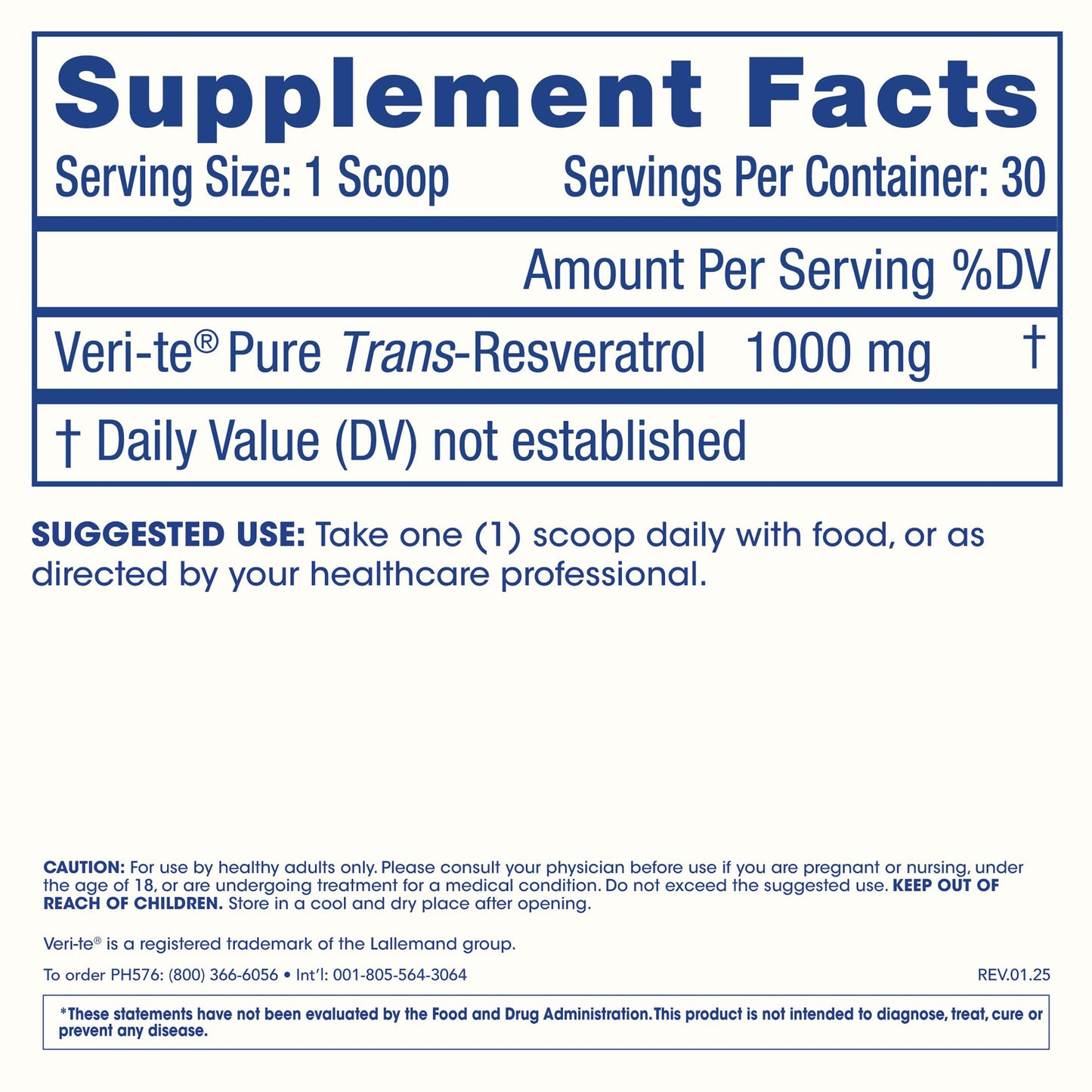 ProHealth Longevity Micronized Pure Trans-Resveratrol Powder, 1.05 Ounce