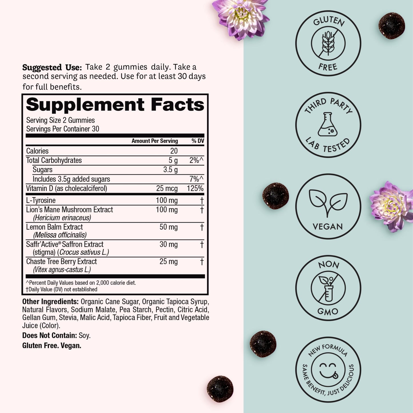 Winged Wellness Happy Her Mood Gummies 60 Count