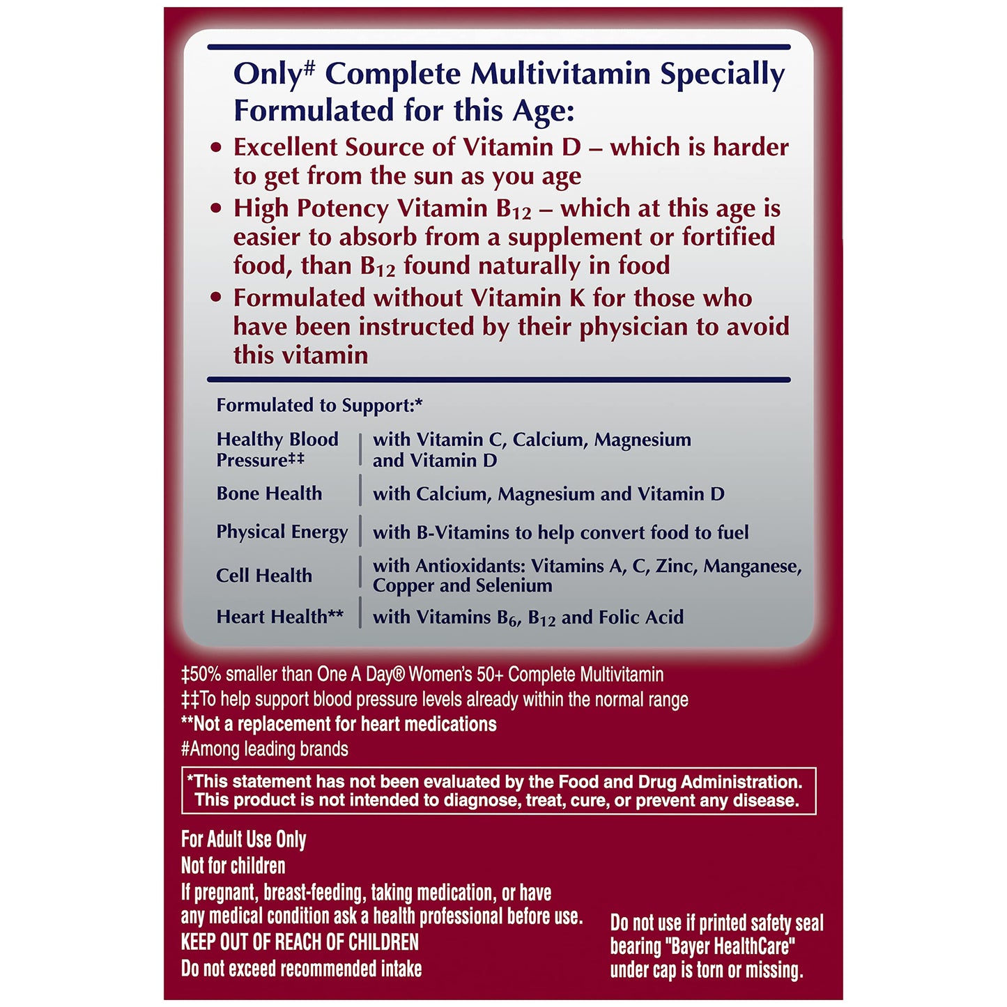 ONE A DAY Proactive 65+, Mens & Womens Multivitamin Tablets 300 Tablets