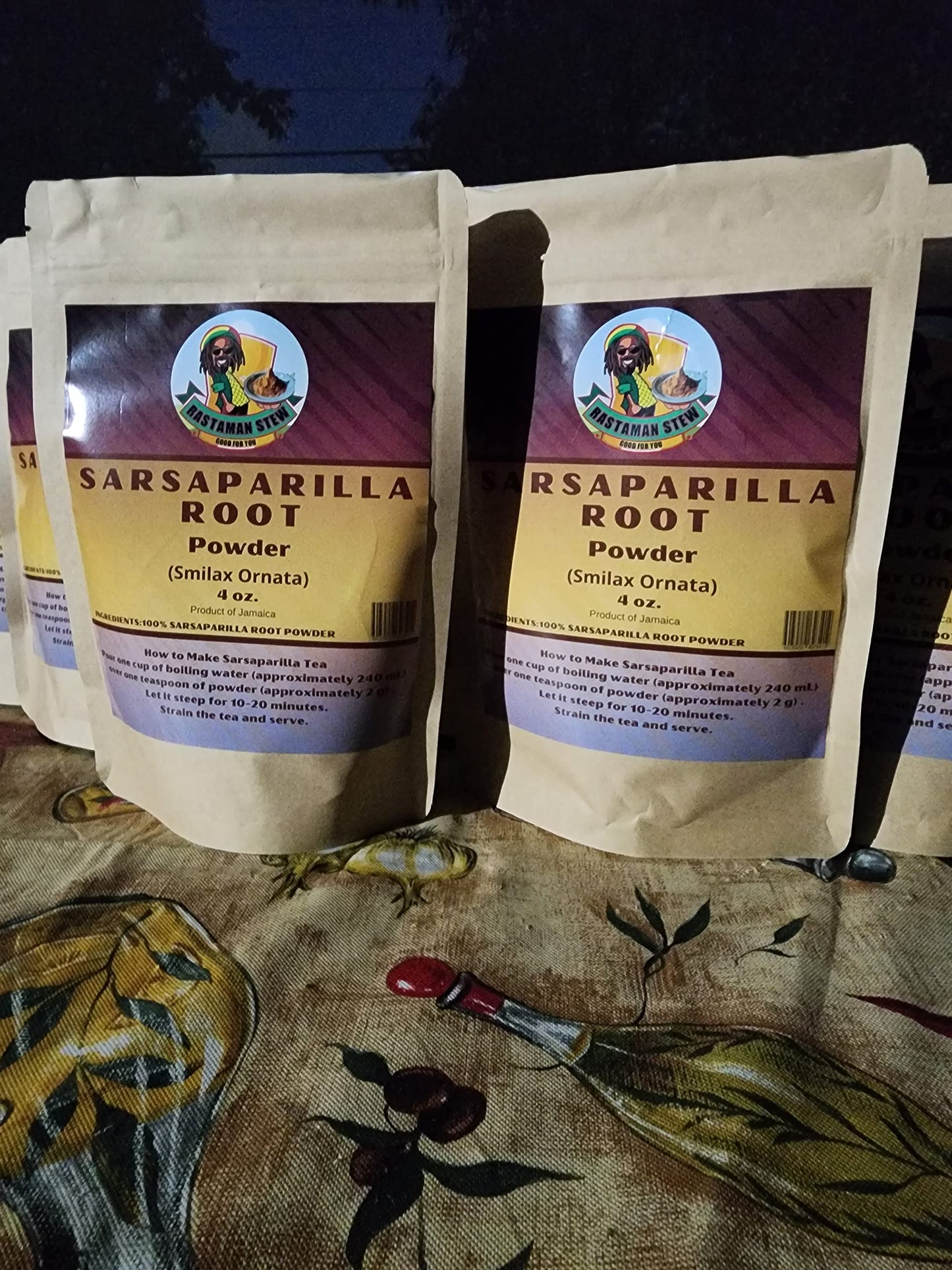 RastaMan Stew Organic Jamaican Sarsaparilla Root Powder 4 oz