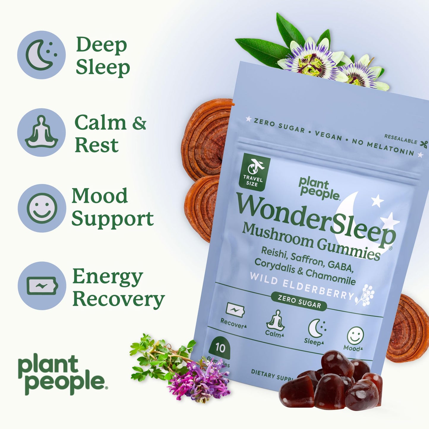 Plant People WonderSleep Mushroom Gummies 10 Count