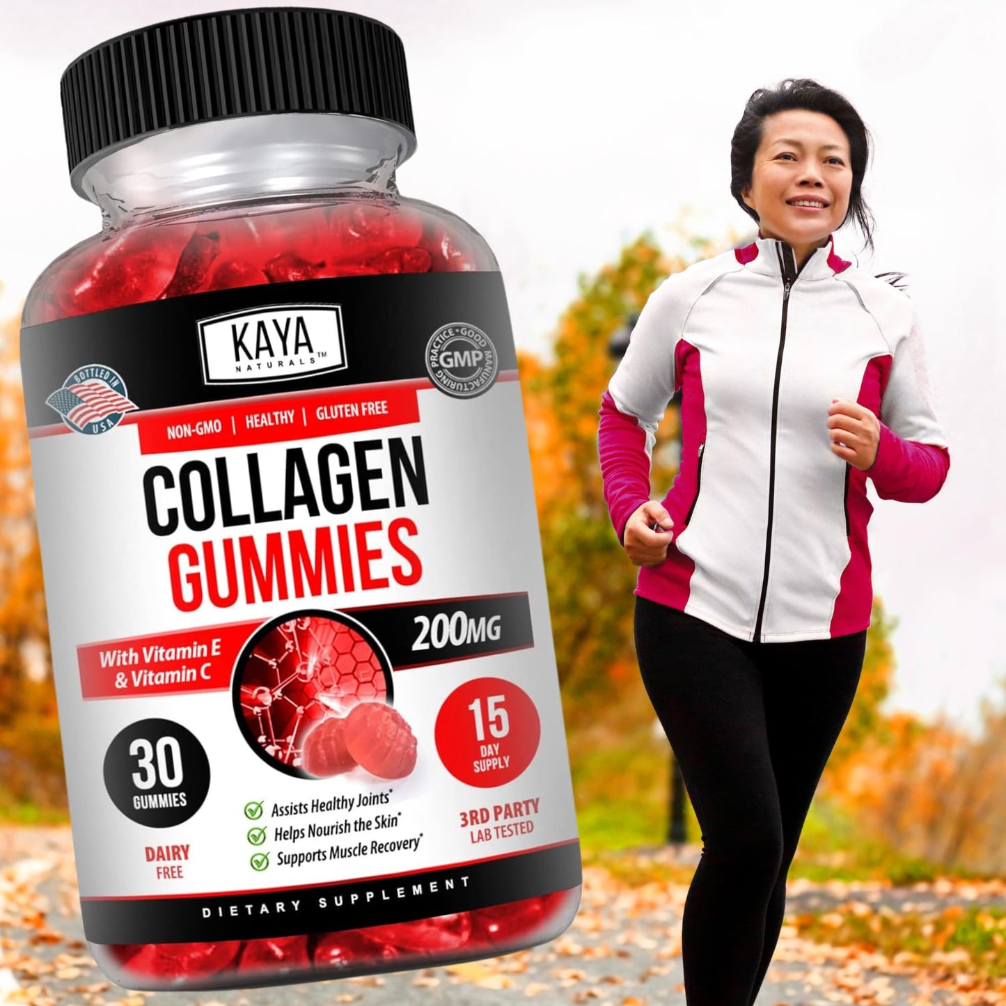 Kaya Naturals Collagen Gummies for Men & Women Supplement Gummy 30 Count