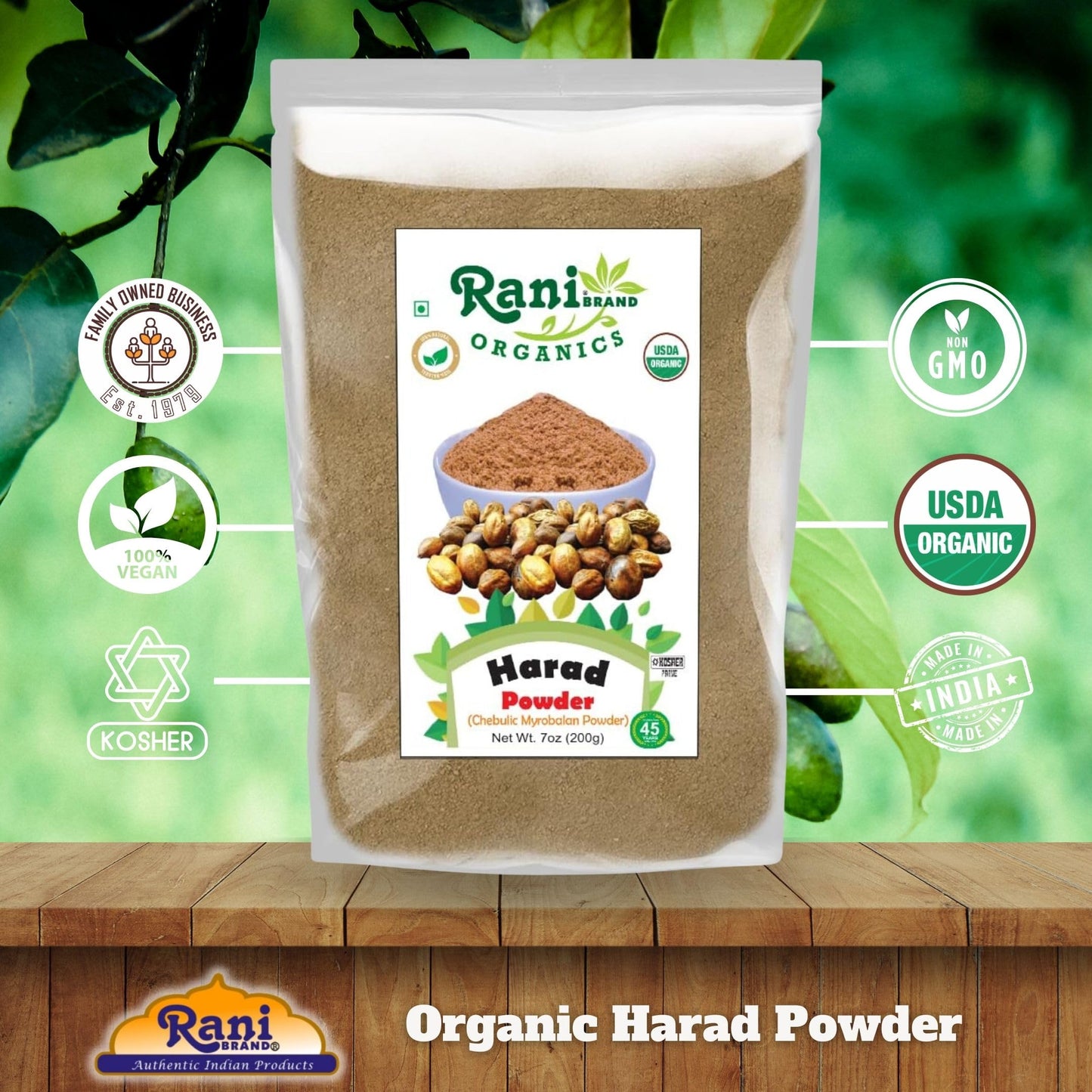 Rani Brand Authentic Indian Products Harad (Chebulic Myrobalan) Powder 7 oz