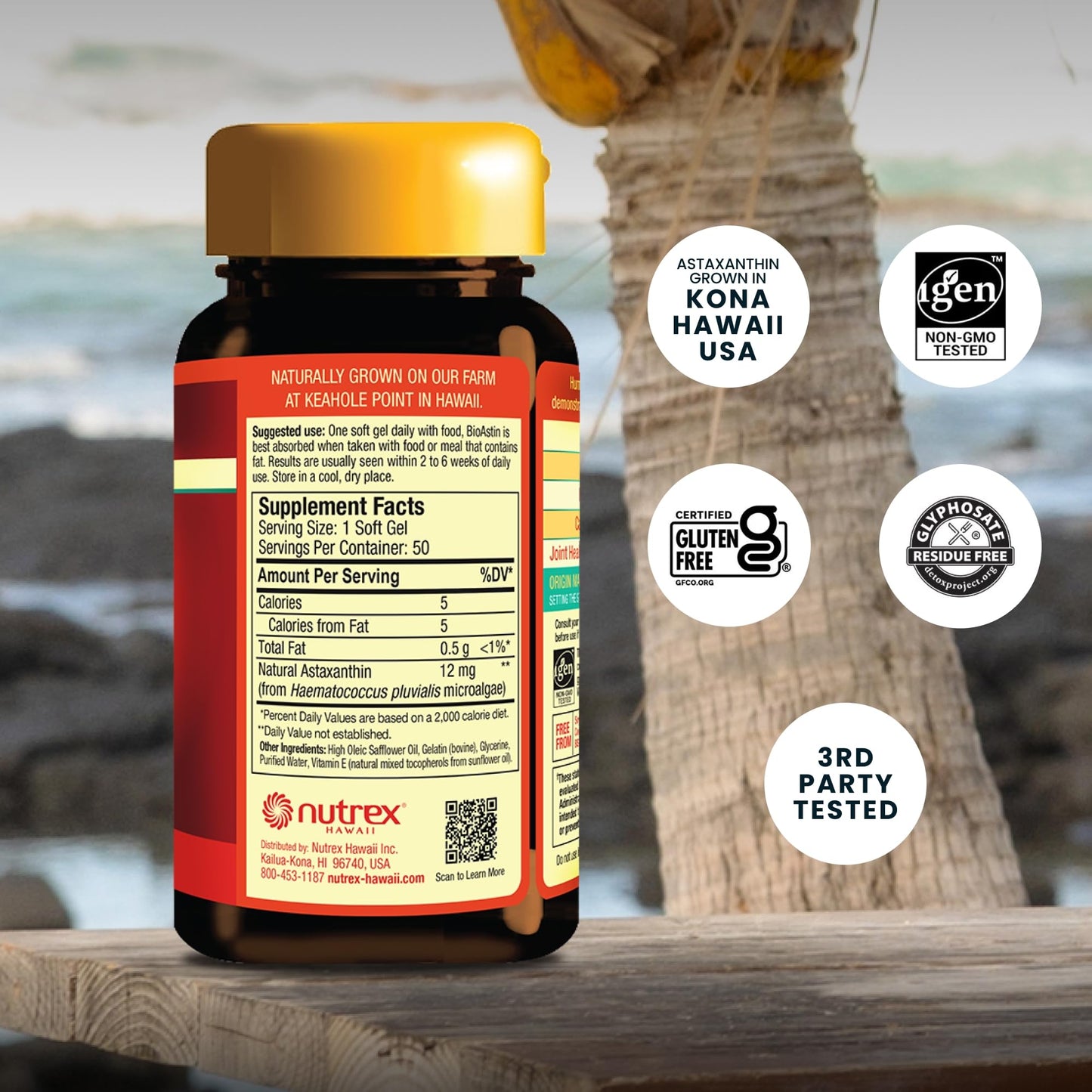 Nutrex Hawaii BioAstin Hawaiian Astaxanthin High Potency 12mg Softgels 50 Count