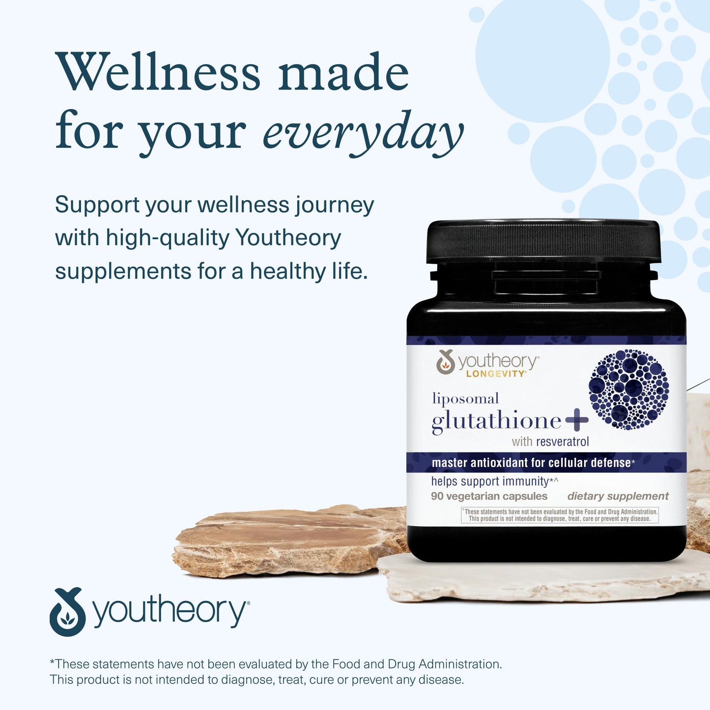 Youtheory Liposomal Glutathione with Resveritrol Capsules 90 Count