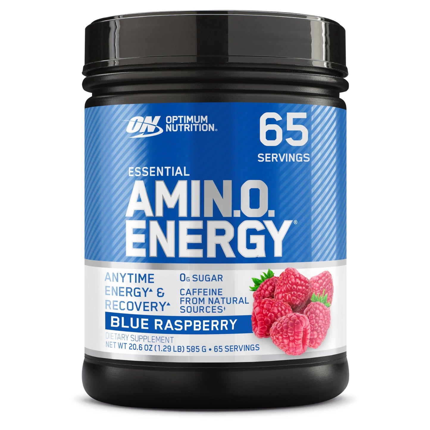 Optimum Nutrition Amino Energy Powder - Pre Workout with Green Tea, BCAA, Amino Acids, Keto Friendly, Green Coffee Extract, Blue Raspberry, 20.6