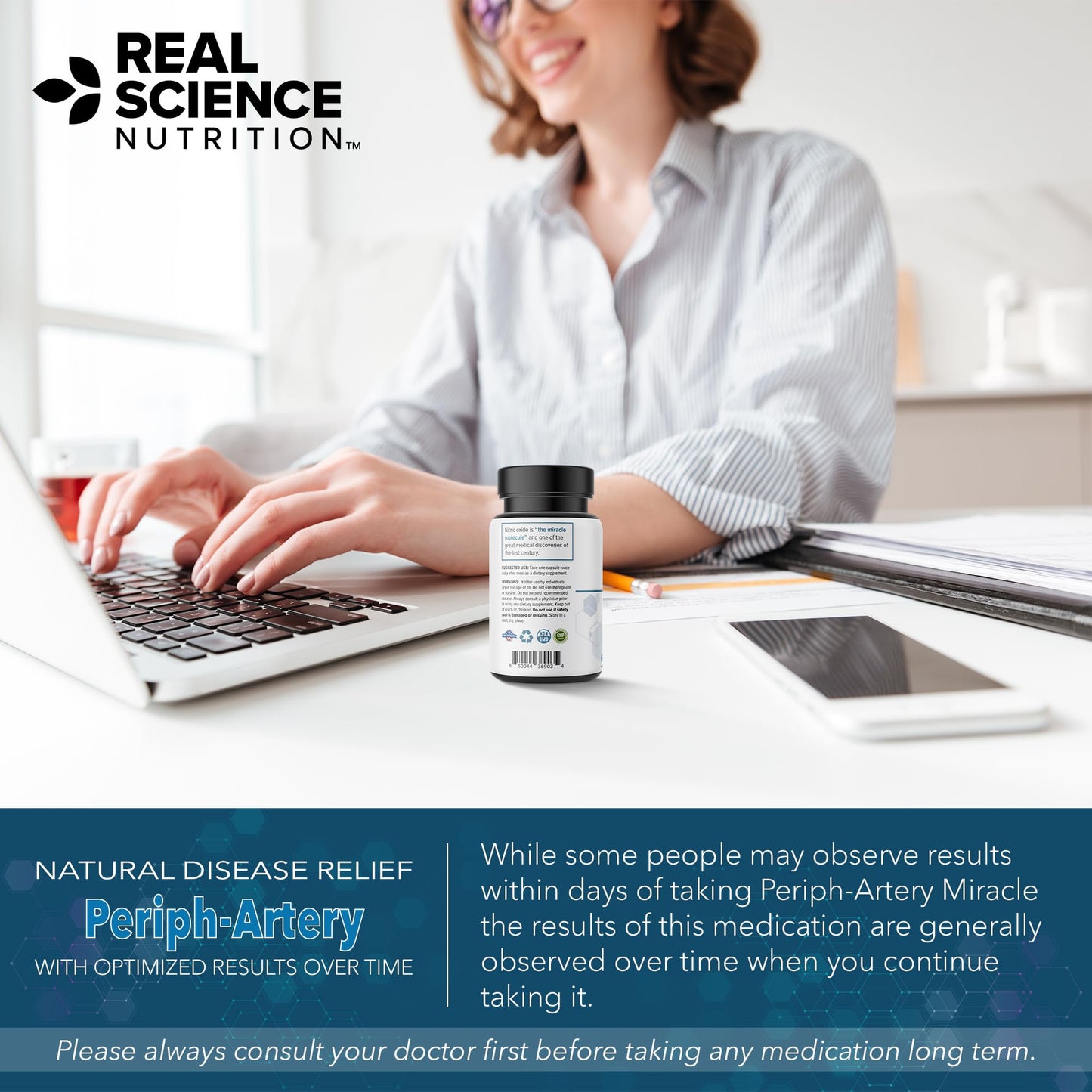 Real Science Nutrition Periph-Artery Vascular Supplement 60 Capsules