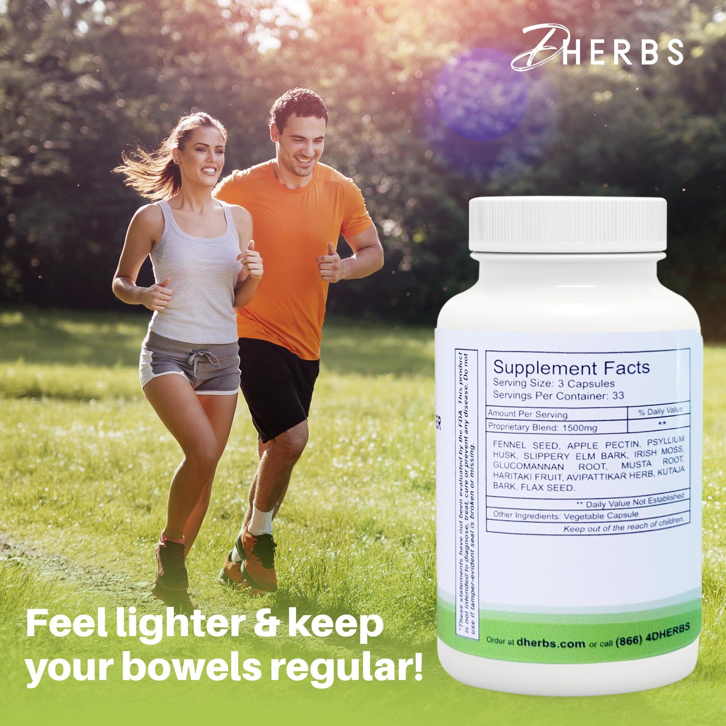Dherbs Intestinal Cleanser Digestion Supplement 100 Capsules
