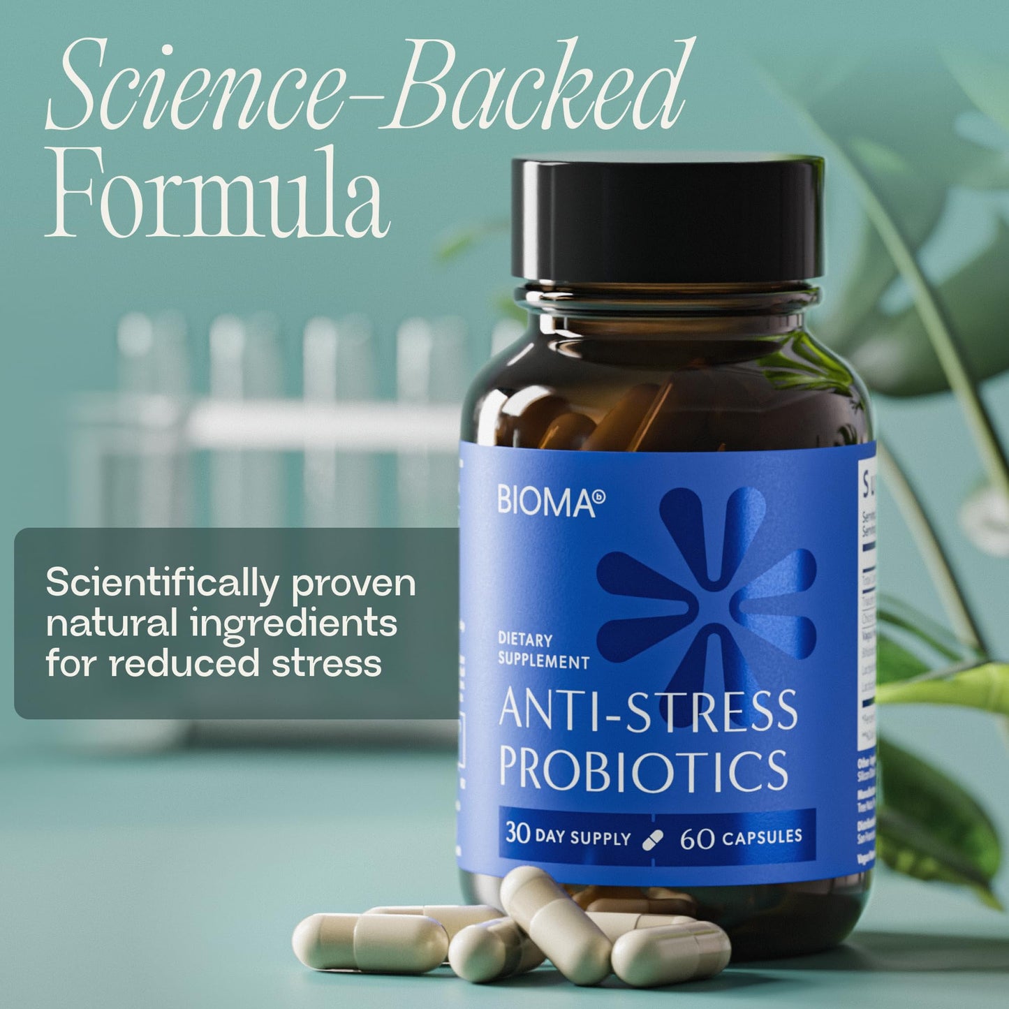 BIOMA Anti-Stress Probiotics Capsules 60 Count