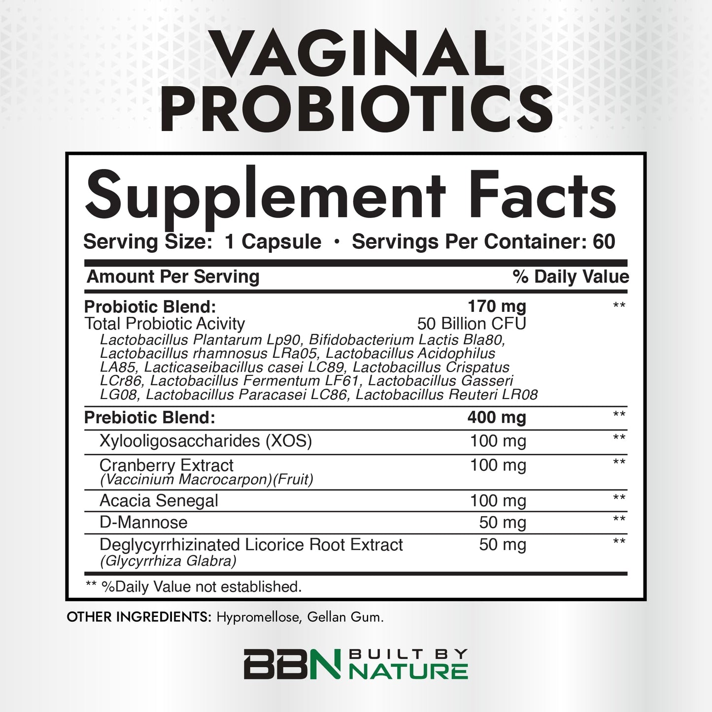 Built by Nature Vaginal Probiotics for Women Capsules 60 Count