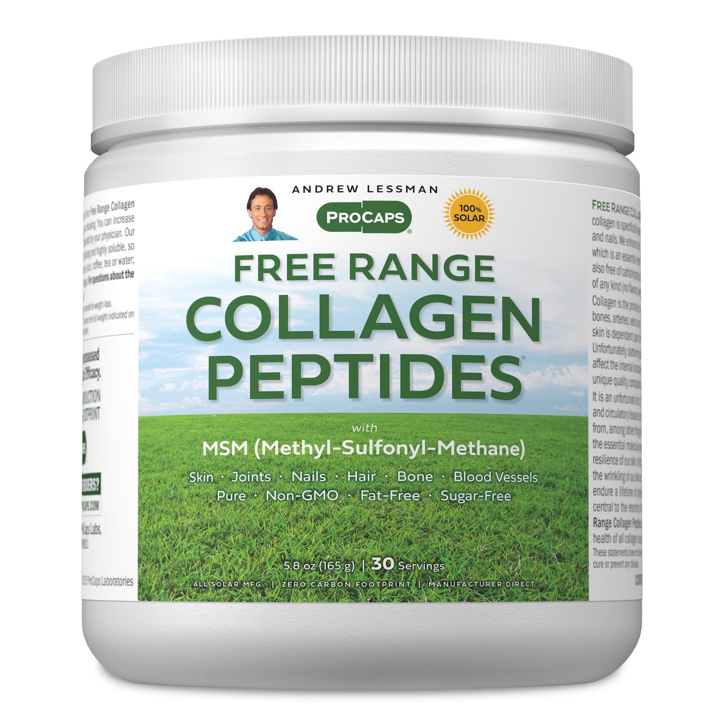 Andrew Lessman Free Range Collagen Peptides Powder and MSM, 30 Servings