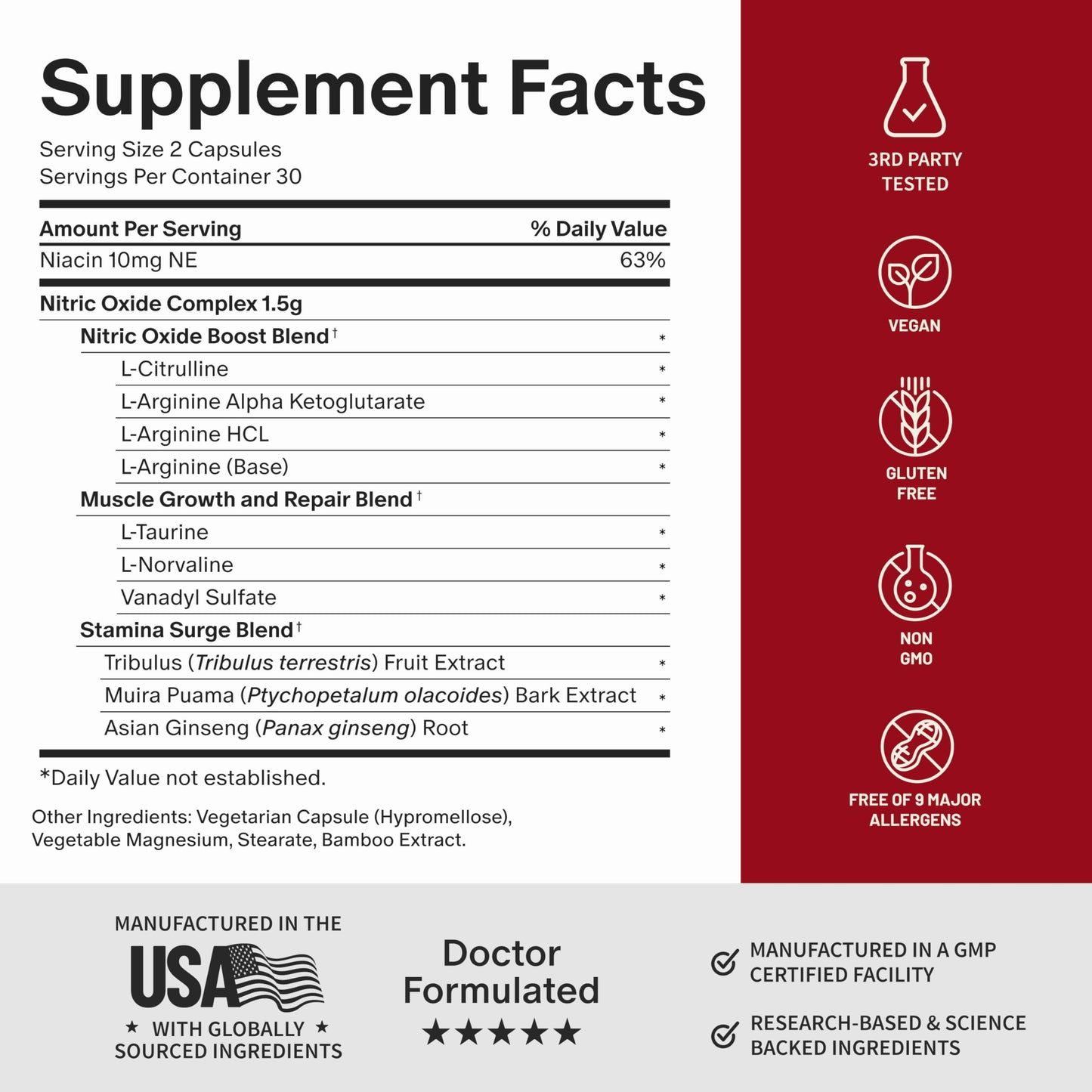 Snap Supplements Nitric Oxide Booster for Men & Women, L-Citrulline + 3 Forms of L-Arginine for Stamina, Endurance, Circulation, & Energy Support, Caffeine-Free Pre-Workout Alternative, 60 Capsules