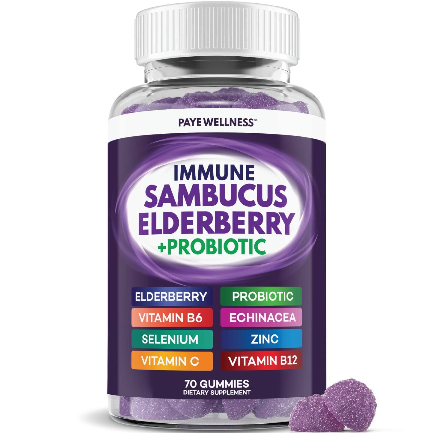 PAYÉ Elderberry Gummies 70 Count