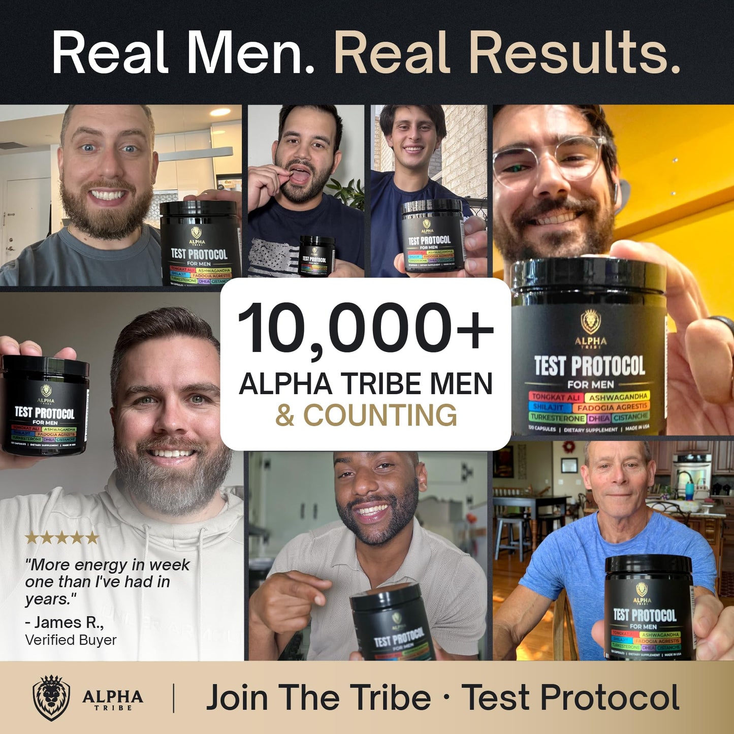Alpha Tribe Test Protocol Elite Natural Testosterone for Men Capsules 1080