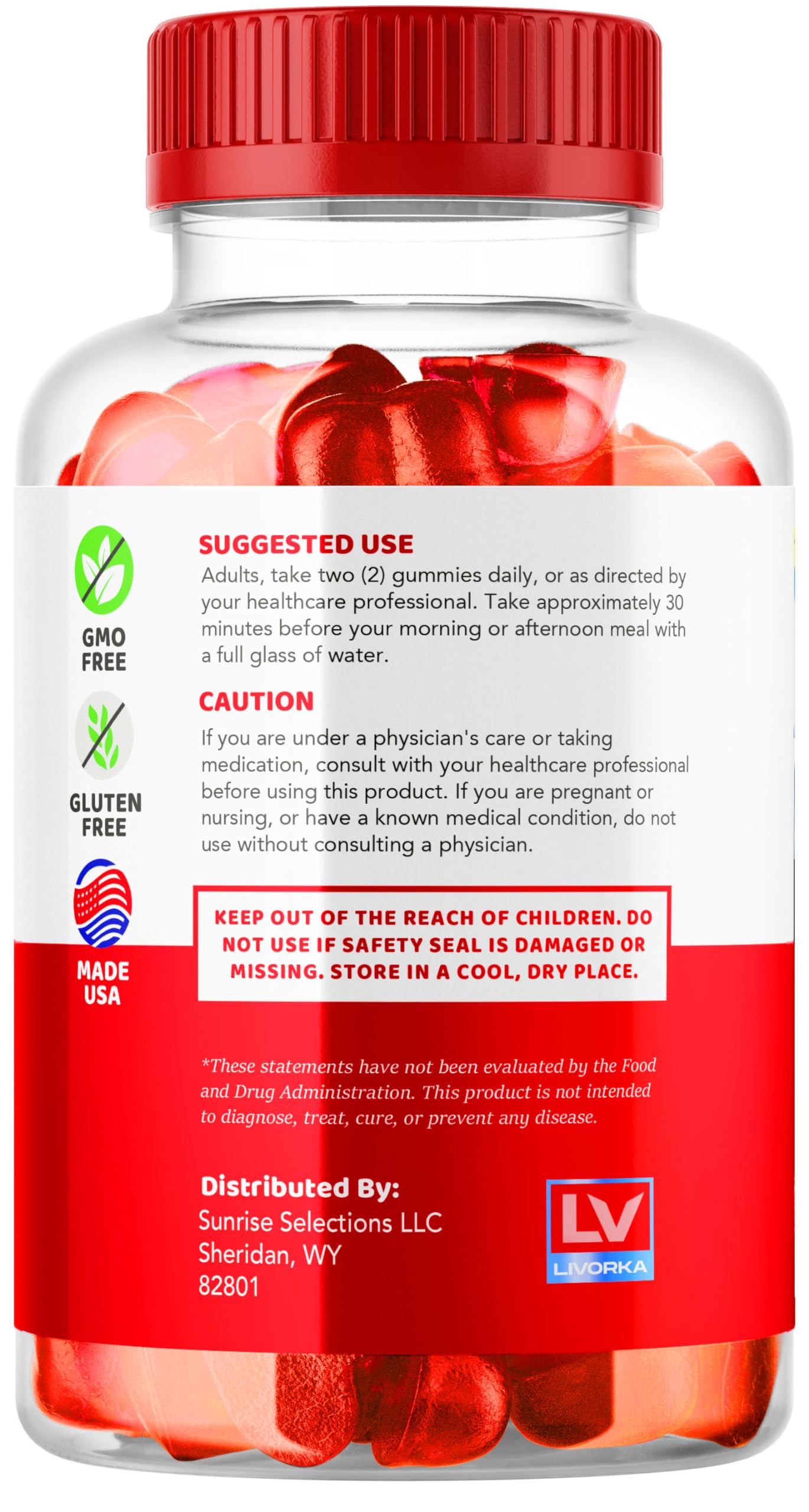 LIVORKA Ketozense ACV Gummies, 120 Gummies, Pack of 2