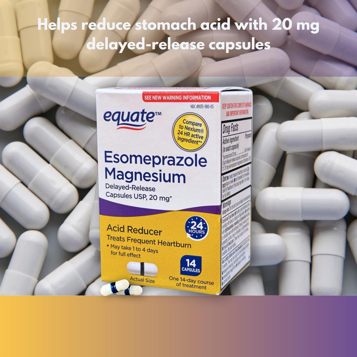 FUSION SHOP STORE Esomeprazole Magnesium 20 mg Delayed Release Capsules, 14 Count