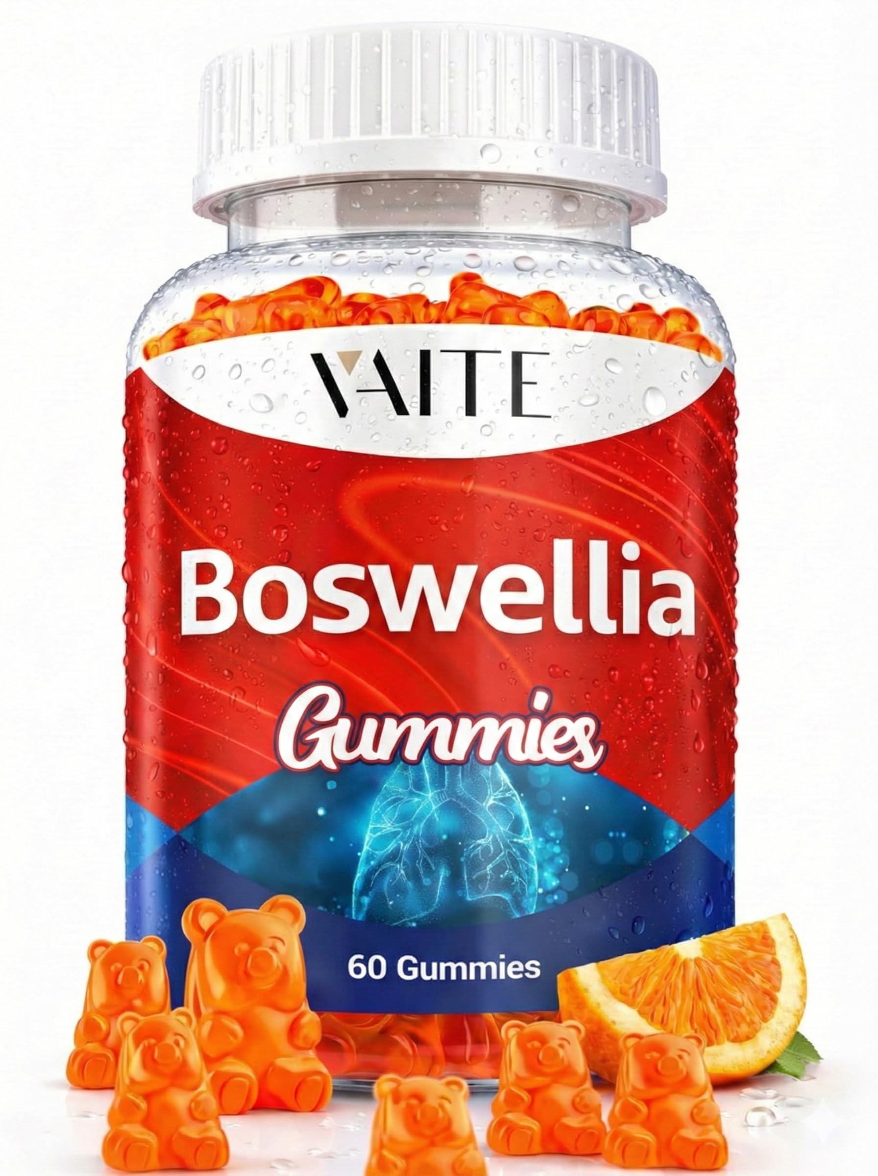 VAITE Boswellia Serrata Gummies 1200mg - Indian Frankincense Extract with Boswellic Acid, 60 Gummies