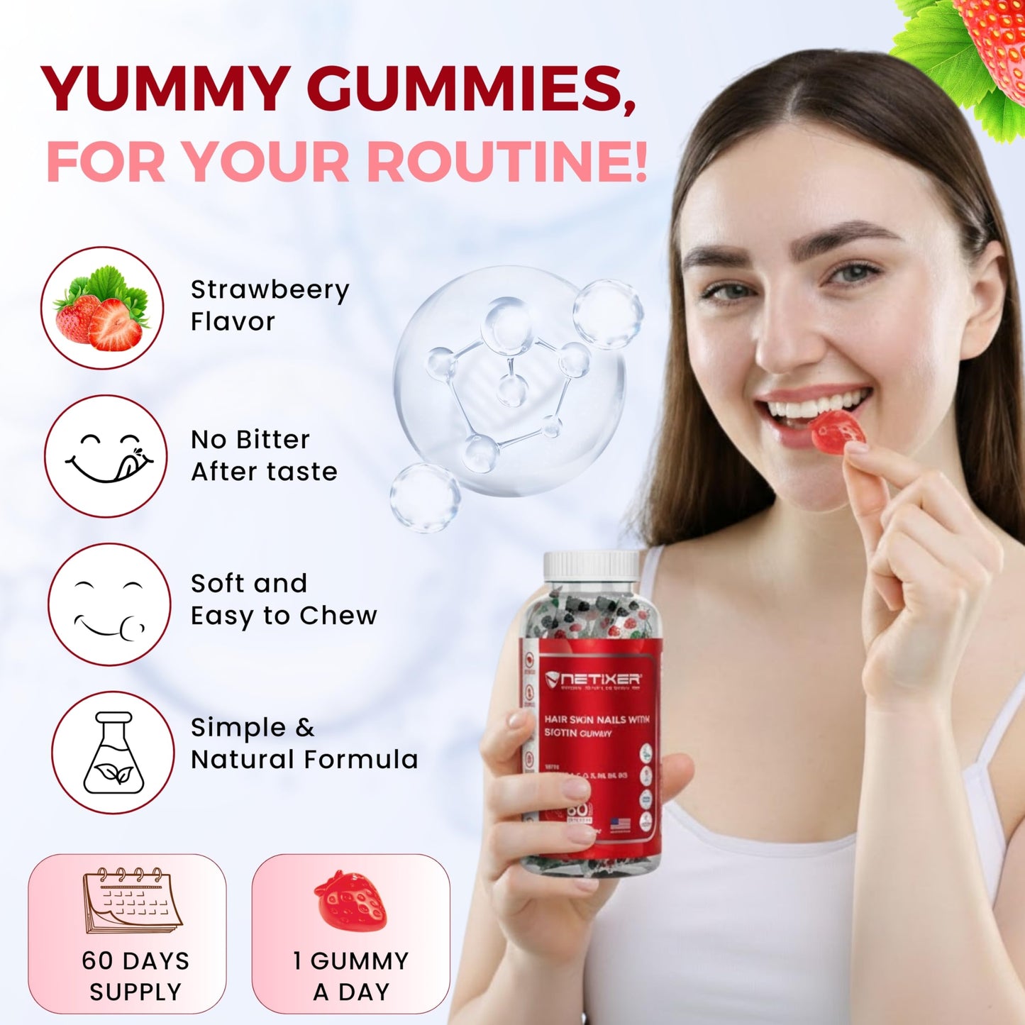 nETiXER Biotin Gummies 60 Count