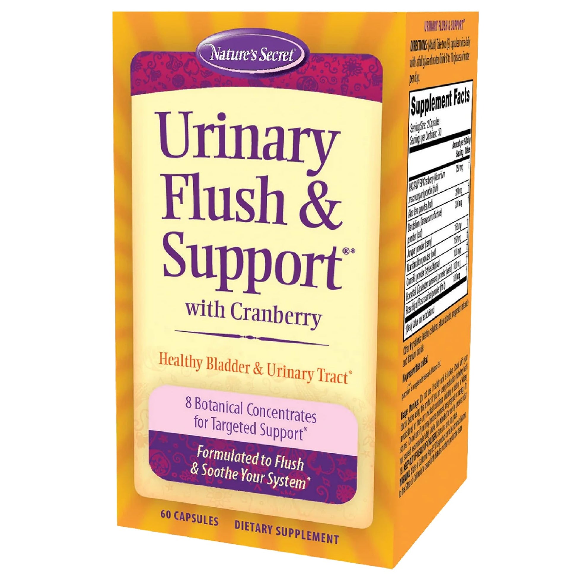 Nature's Secret Urinary Flush & Support with Cranberry, 60 Capsules