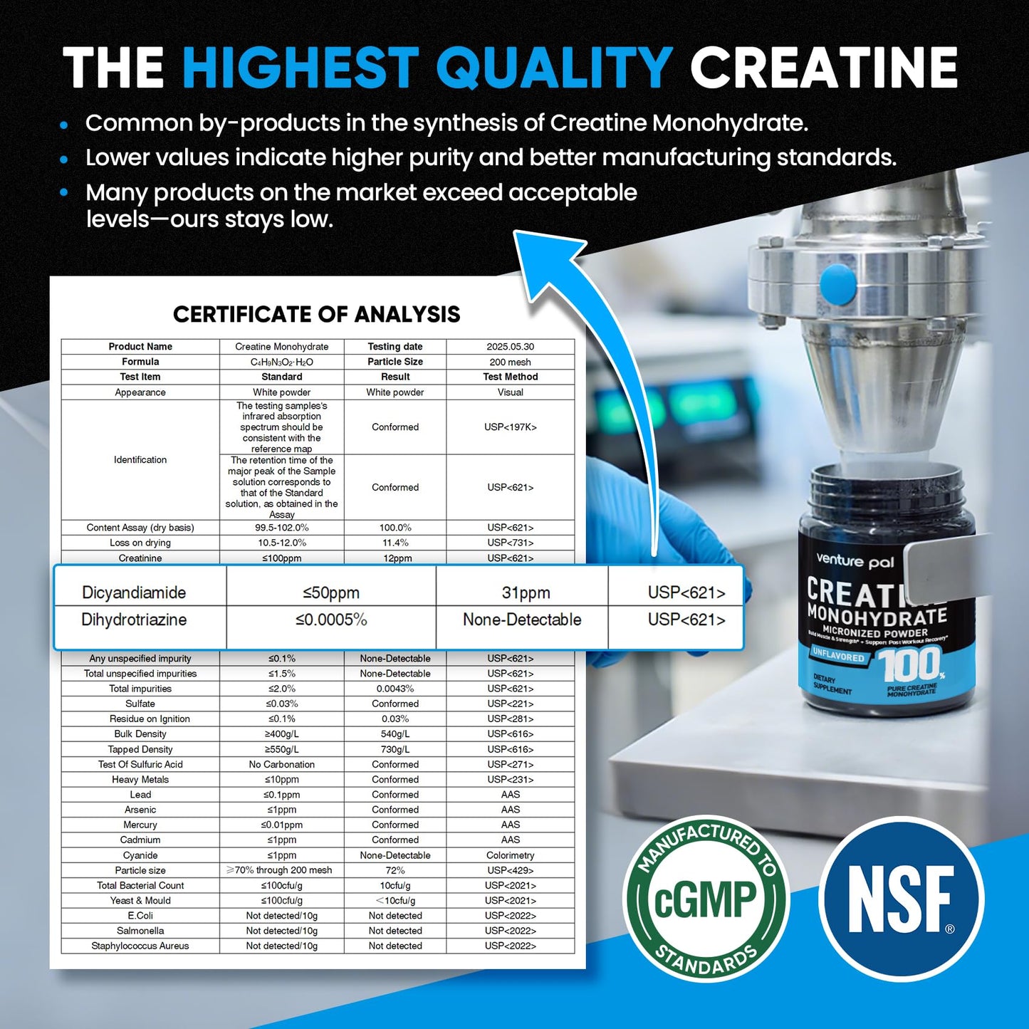 Venture Pal 100% Pure Micronized Creatine Monohydrate Powder, 10.6