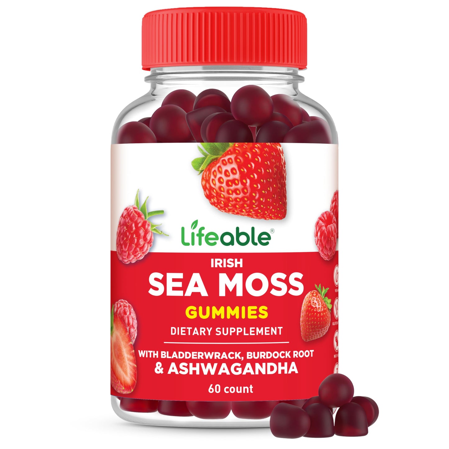 Lifeable Irish Sea Moss Gummies, 60 Count