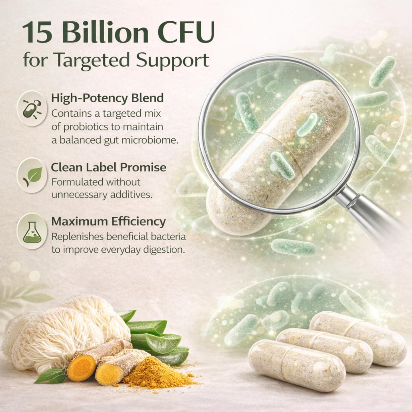 Dr Clark Store Daily Probiotics 15 Billion CFU Capsule, 60 Count