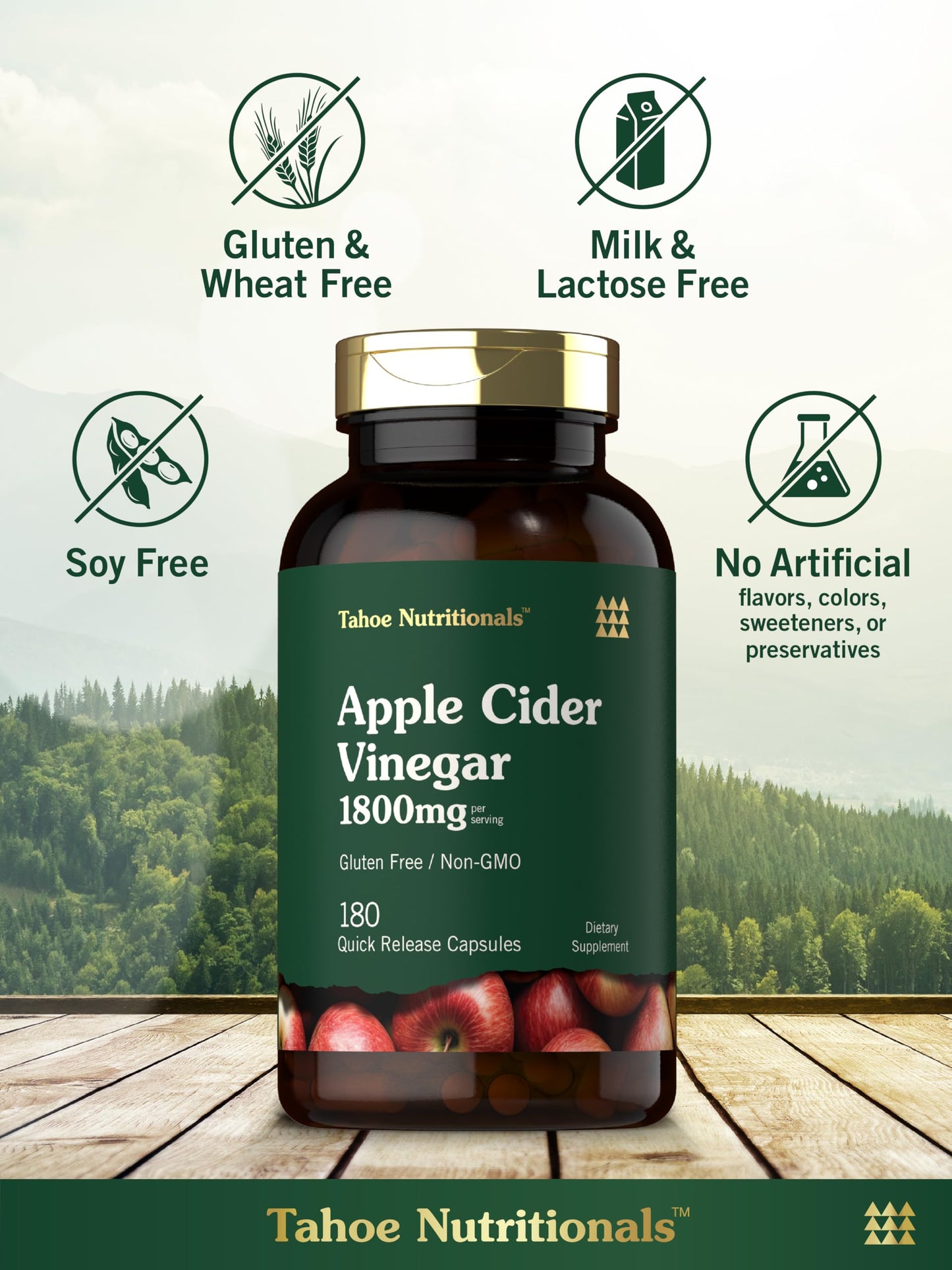 Tahoe Nutritionals Apple Cider Vinegar Capsule 180 Count