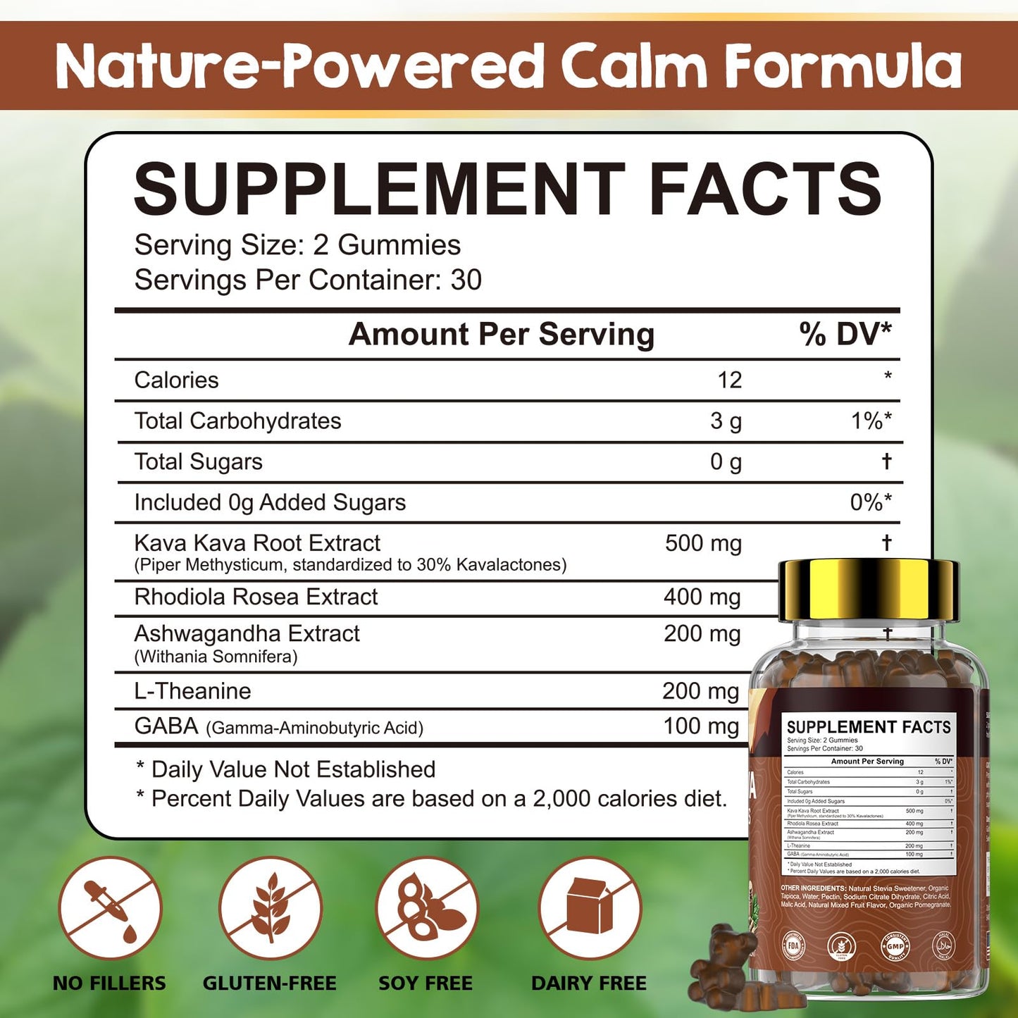 HEALOADING Kava Kava Root Extract Supplement Gummies, 60 Count