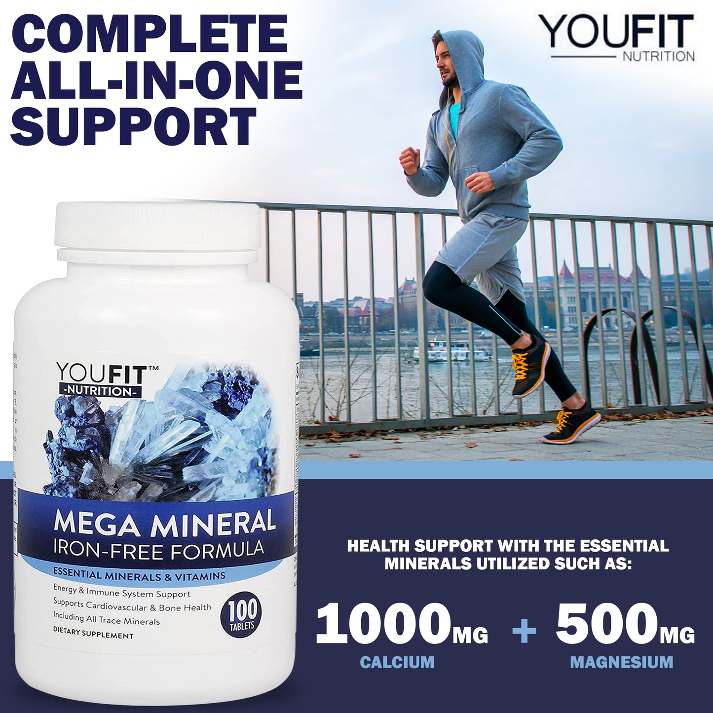 YouFit Nutrition Mega Minerals Supplement 100 Capsules