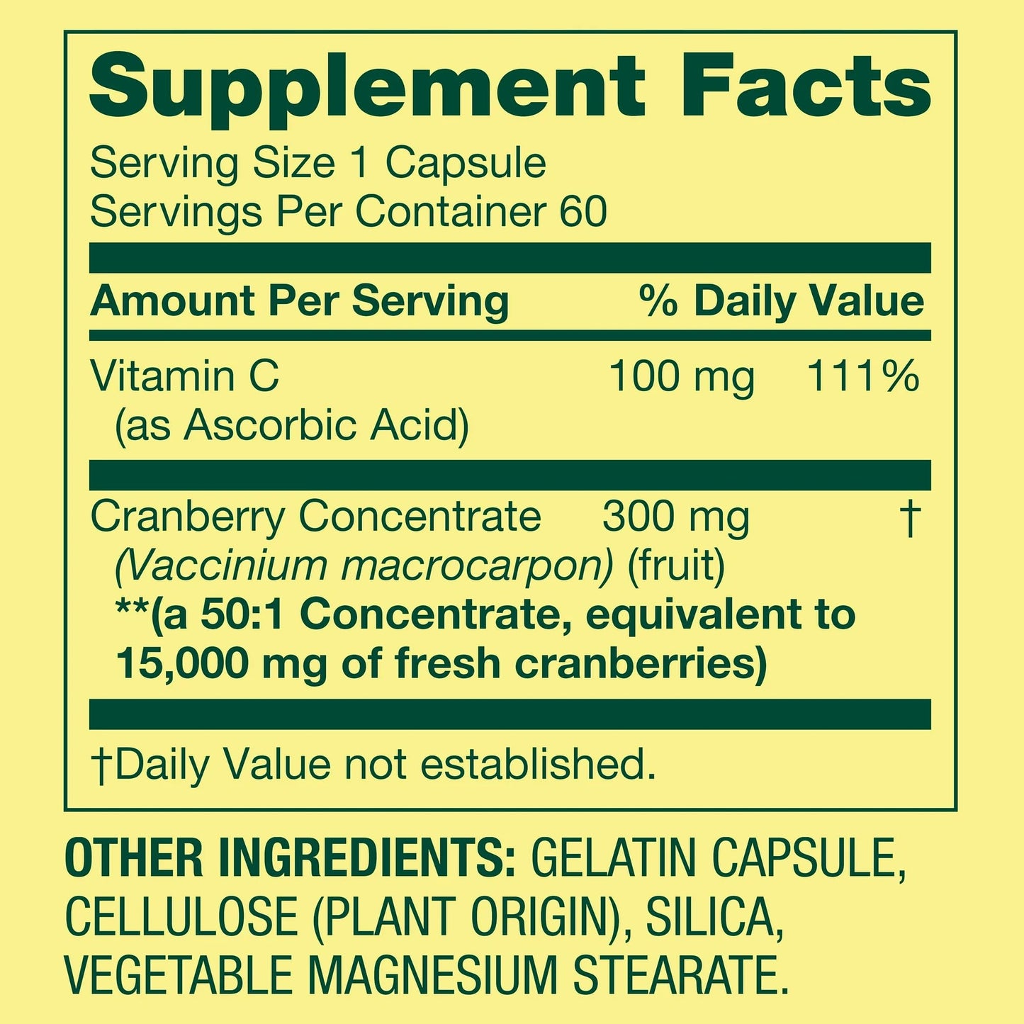 SUREFECT Spring Valley Extra Strength Cranberry Dietary Supplement Capsules, 60 Count