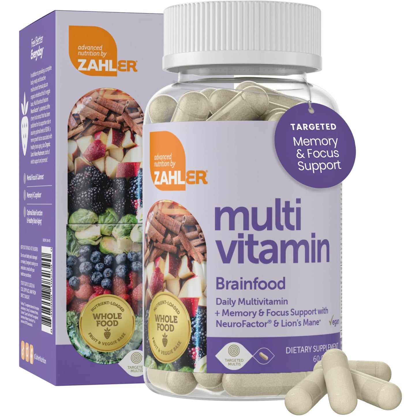 Zahler Multivitamin Brain Supplement Capsules, 60 Count