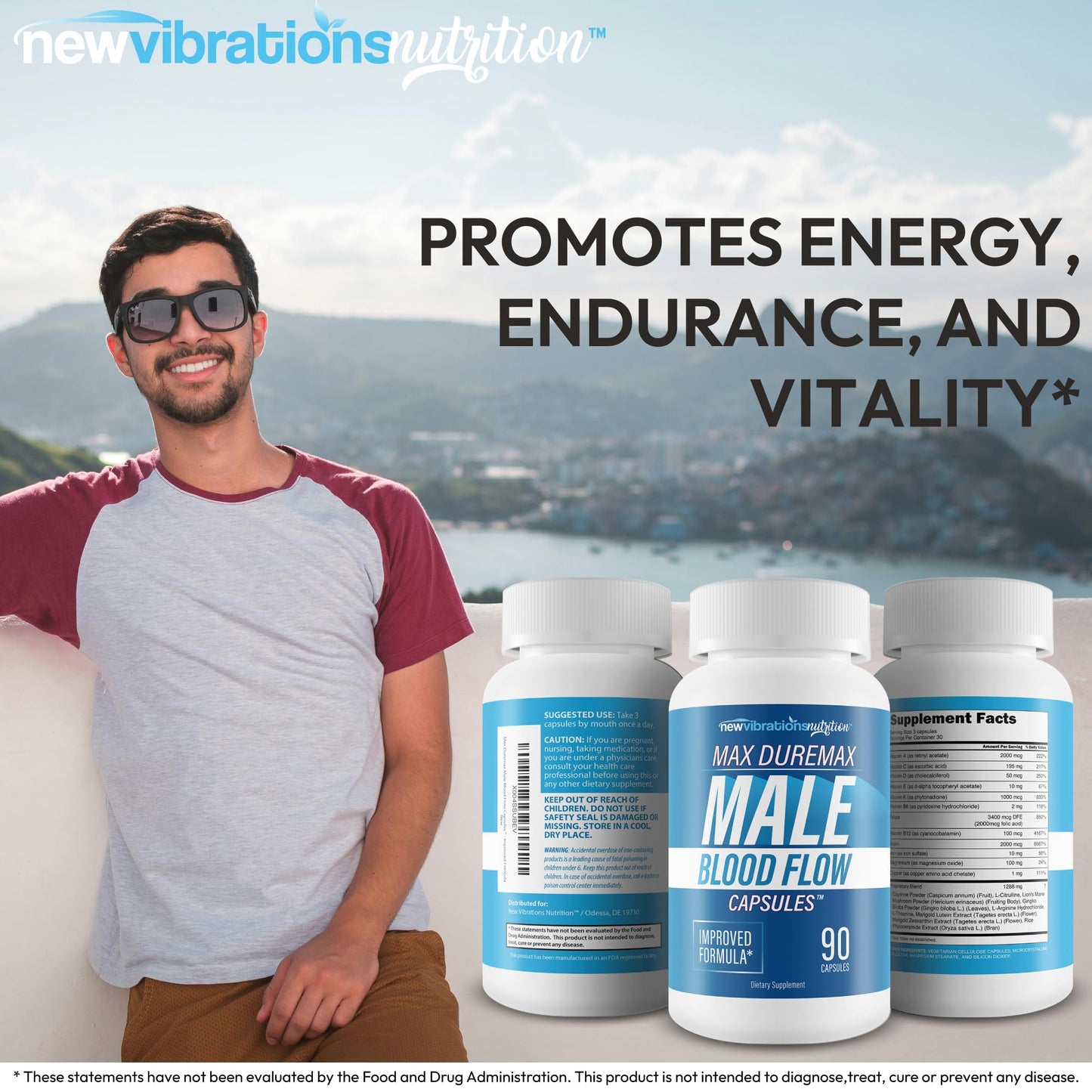 New Vibrations Nutrition Max Duremax Male BloodFlow Capsule 90 Count