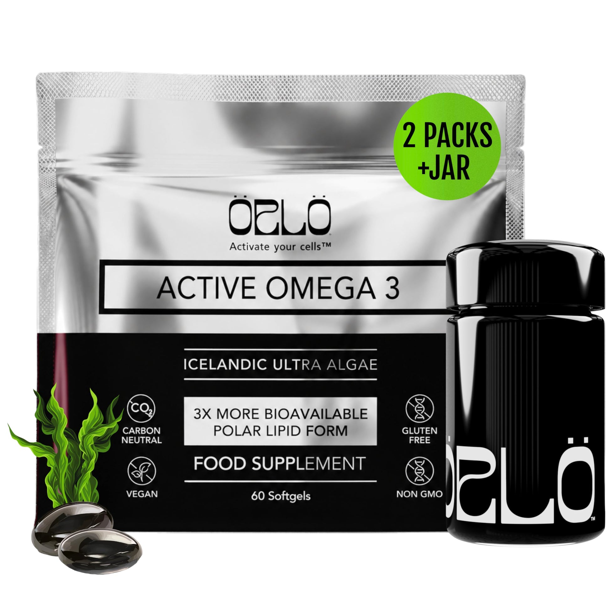 Orlo Vegan Omega 3 Algae Oil 1000mg Softgels 120 Count