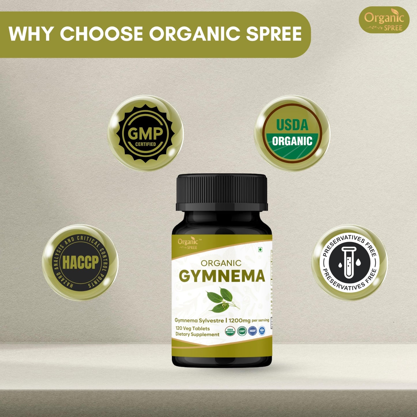 ORGANIC SPREE Gymnema Tablets 360 Tablets