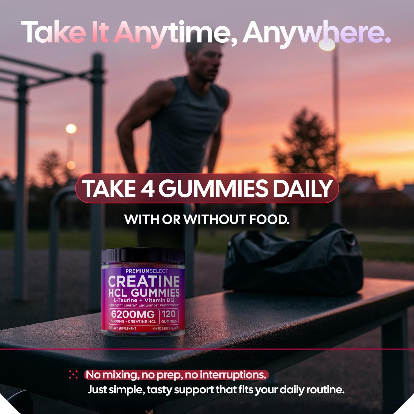 Premium Select Nutrition Creatine HCL Gummies - 120 Gummies