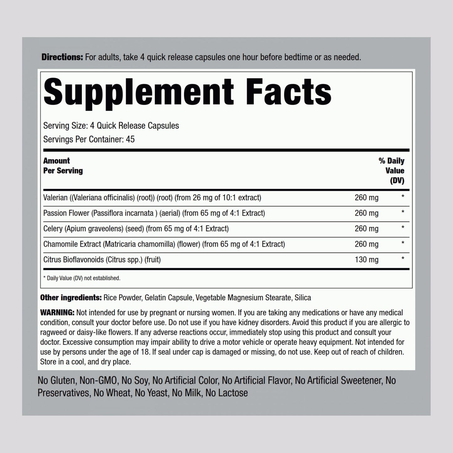 Piping Rock Calm Capsules 180 Count