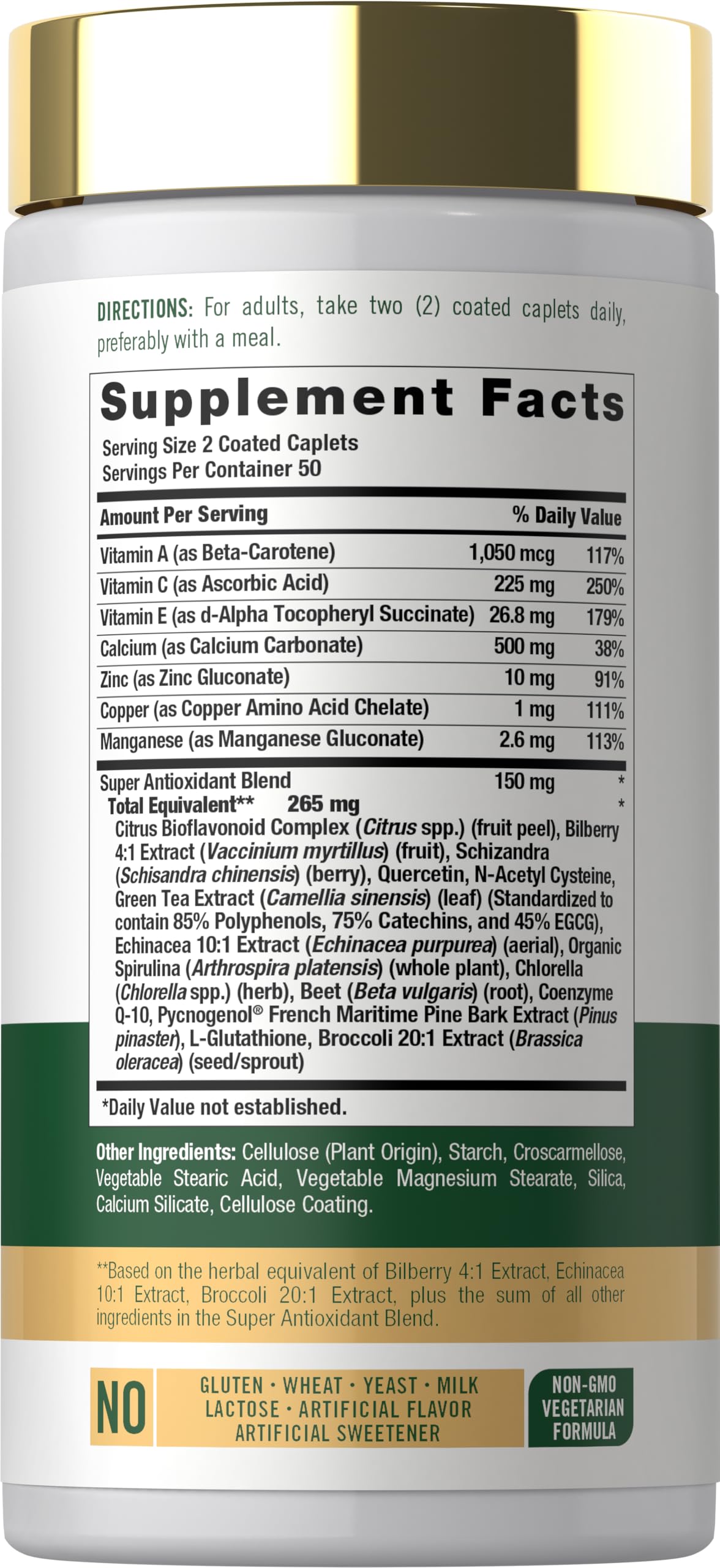 Carlyle Antioxidants Supplement Caplets 100
