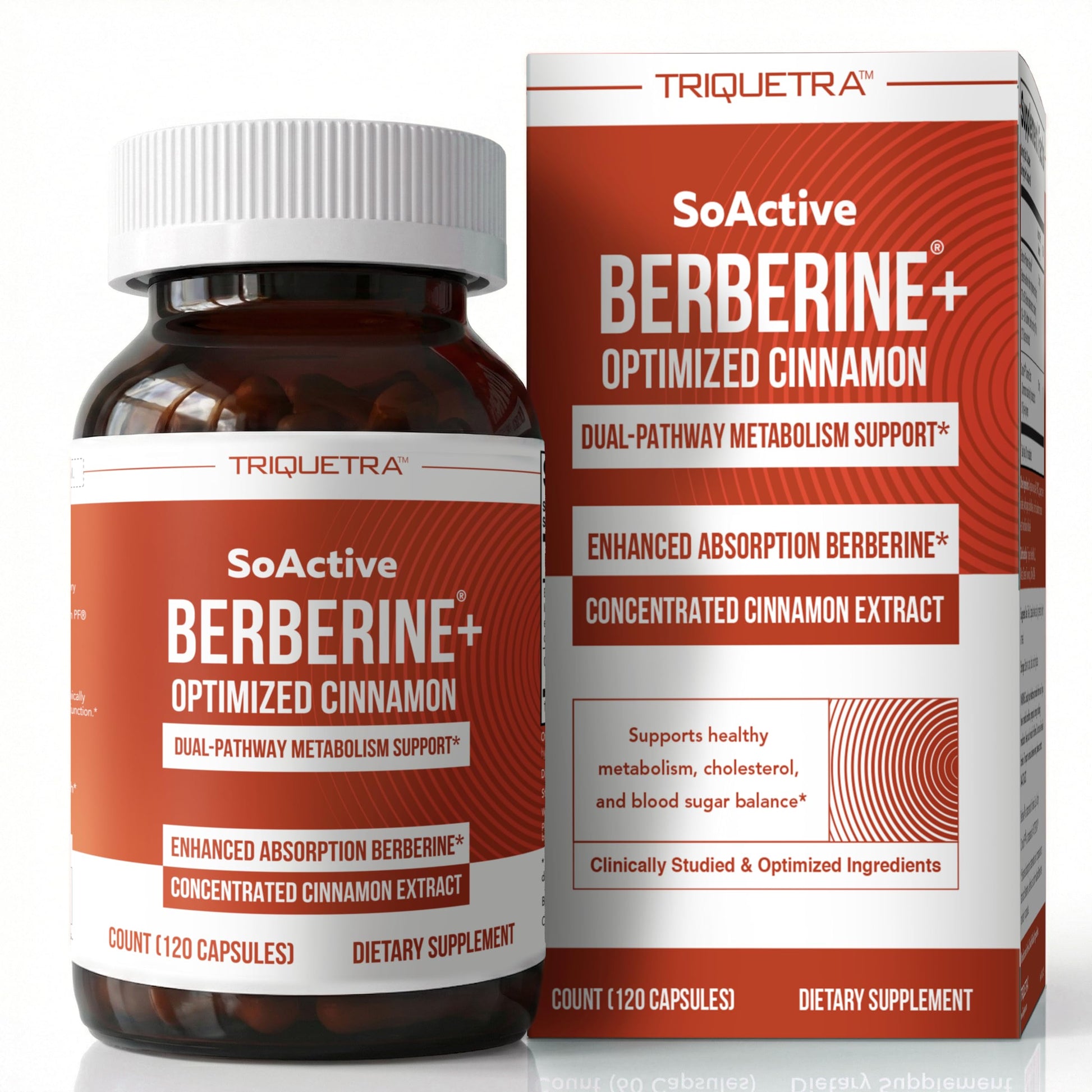 Triquetra Health SoActive Berberine + Optimized Cinnamon 550mg 120 Capsules