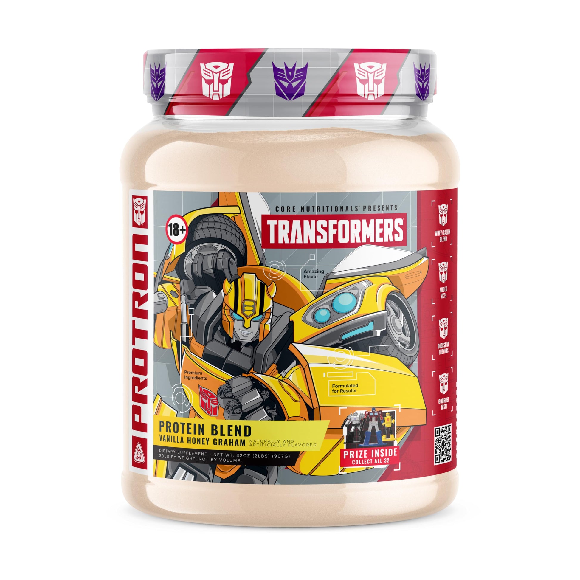 Core Nutritionals Transformers Protron Protein Powder, Honey Vanilla Graham, 32 Servings, 2 lb