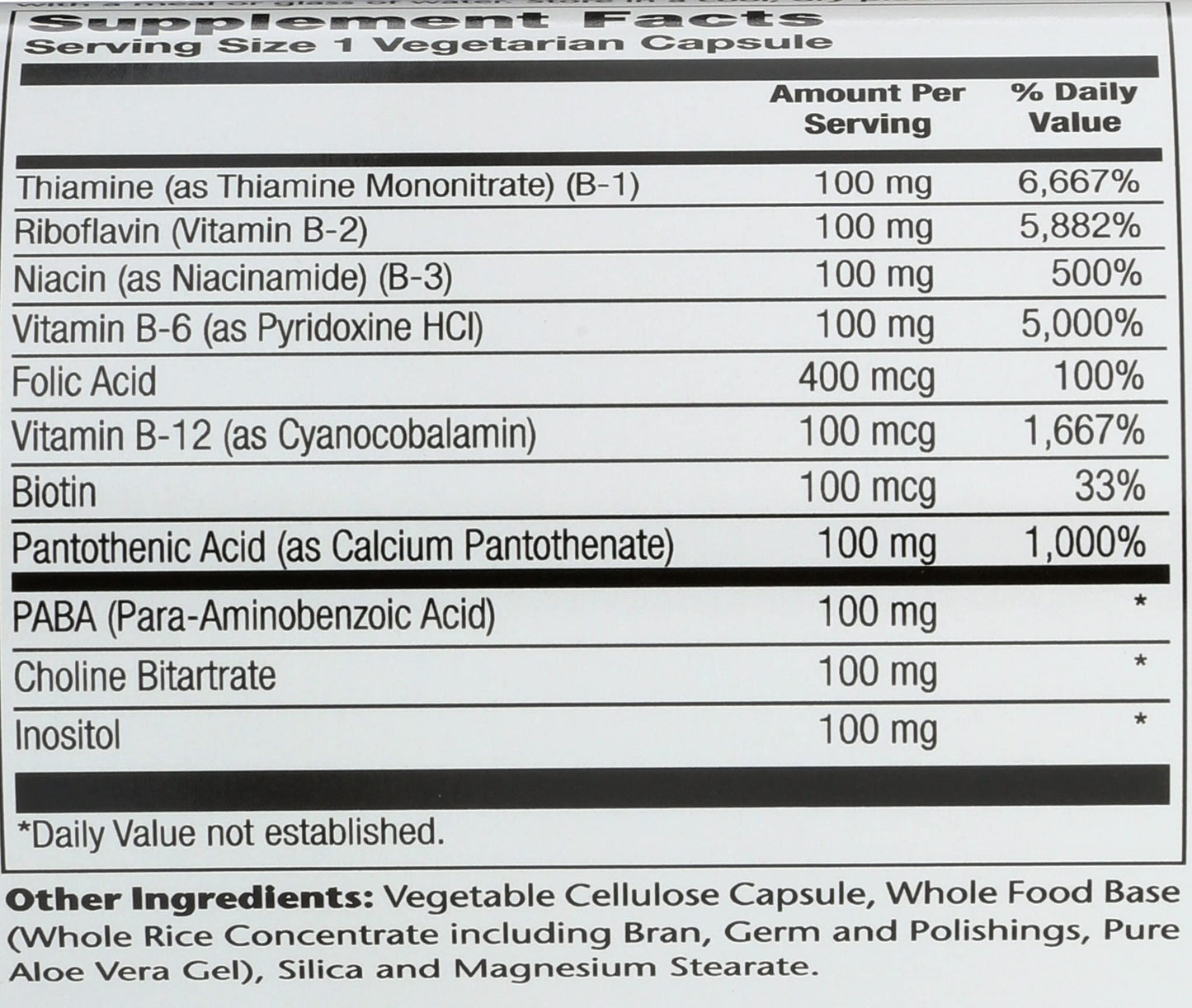 Solaray B-Complex 100 mg Capsule, 100 Capsules