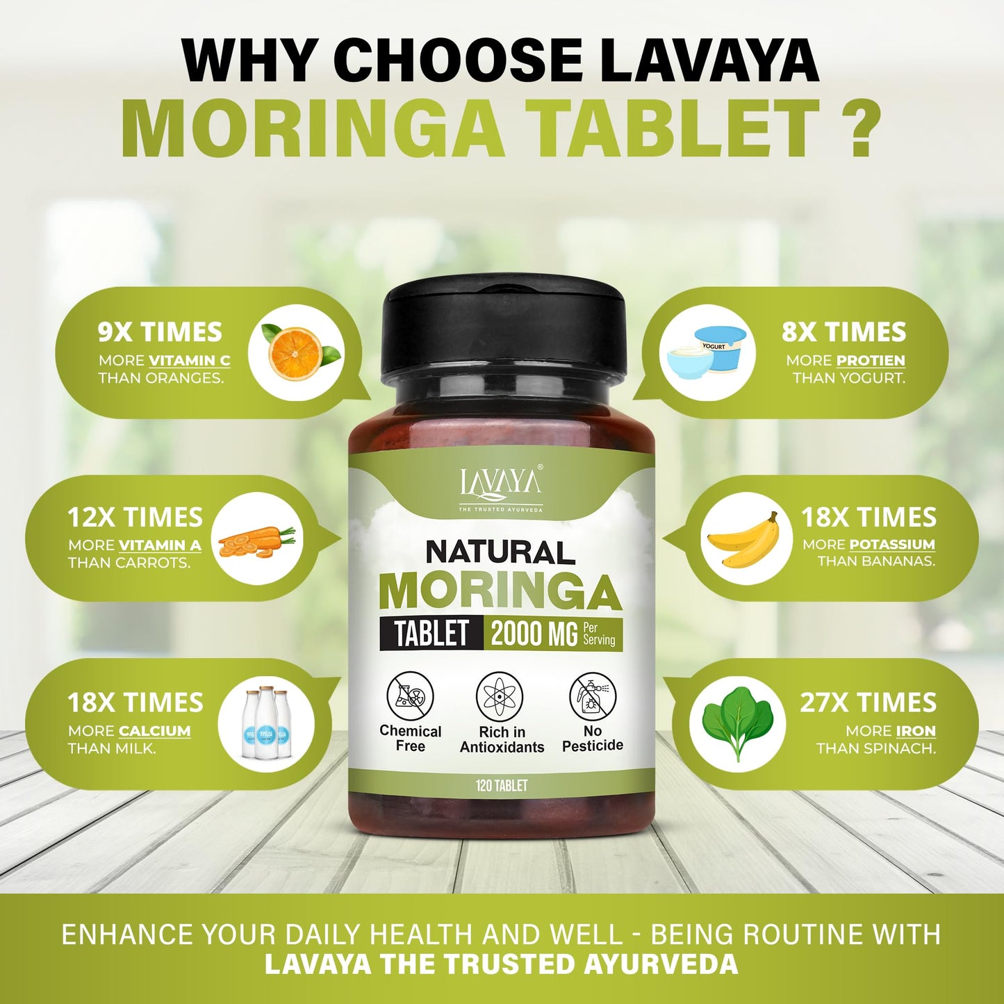 Lavaya Organic Moringa Tablets Tablet 1 Count
