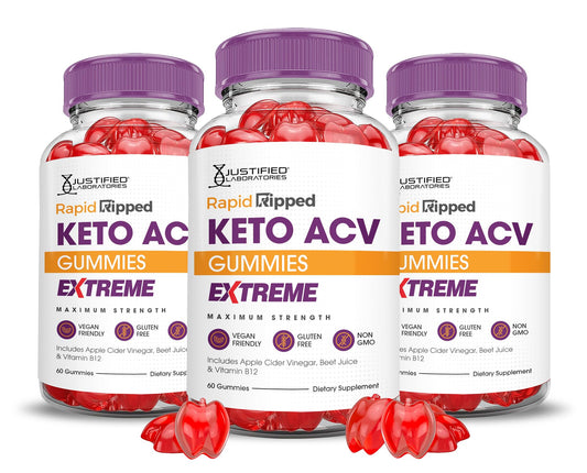 Justified Laboratories Rapid Ripped Keto ACV Gummies Extreme (2000 mg) Gummies 180 Count