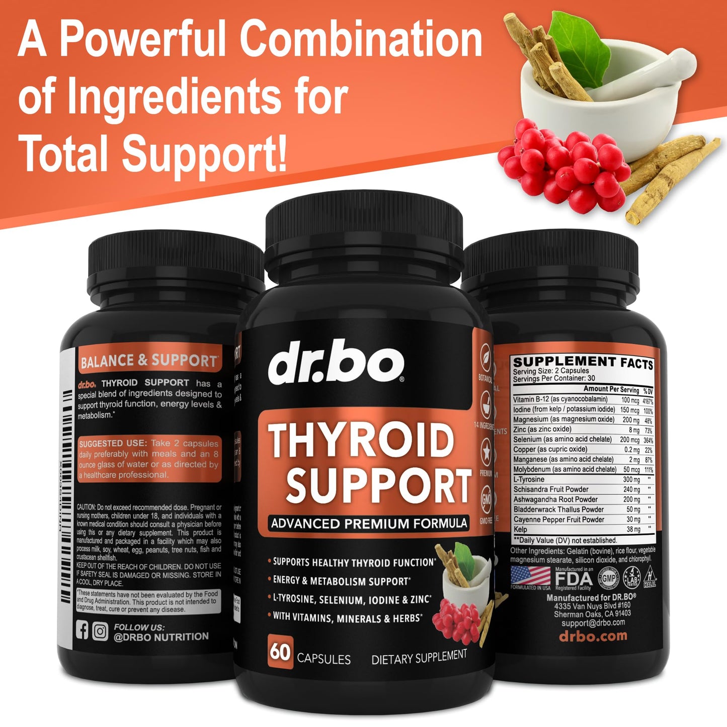 DR. BO Thyroid Support Capsule, 60 Capsules