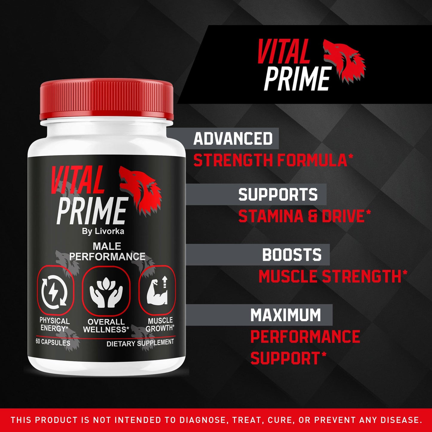 LIVORKA Vital Prime Advanced Formula for Men's Male Performance, 60 Capsules