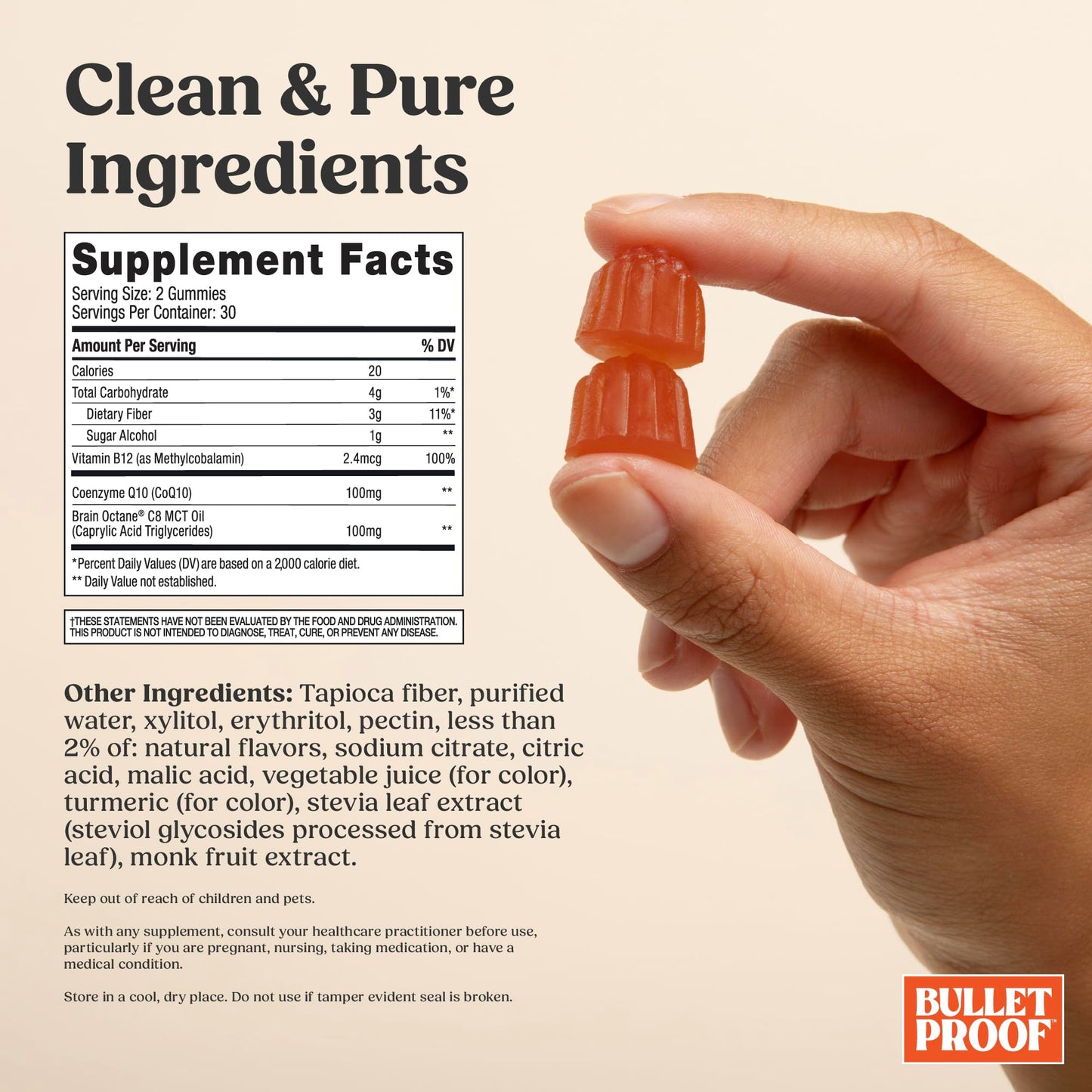 Bulletproof Sugar-Free Tropical Energy Gummies 60 Count
